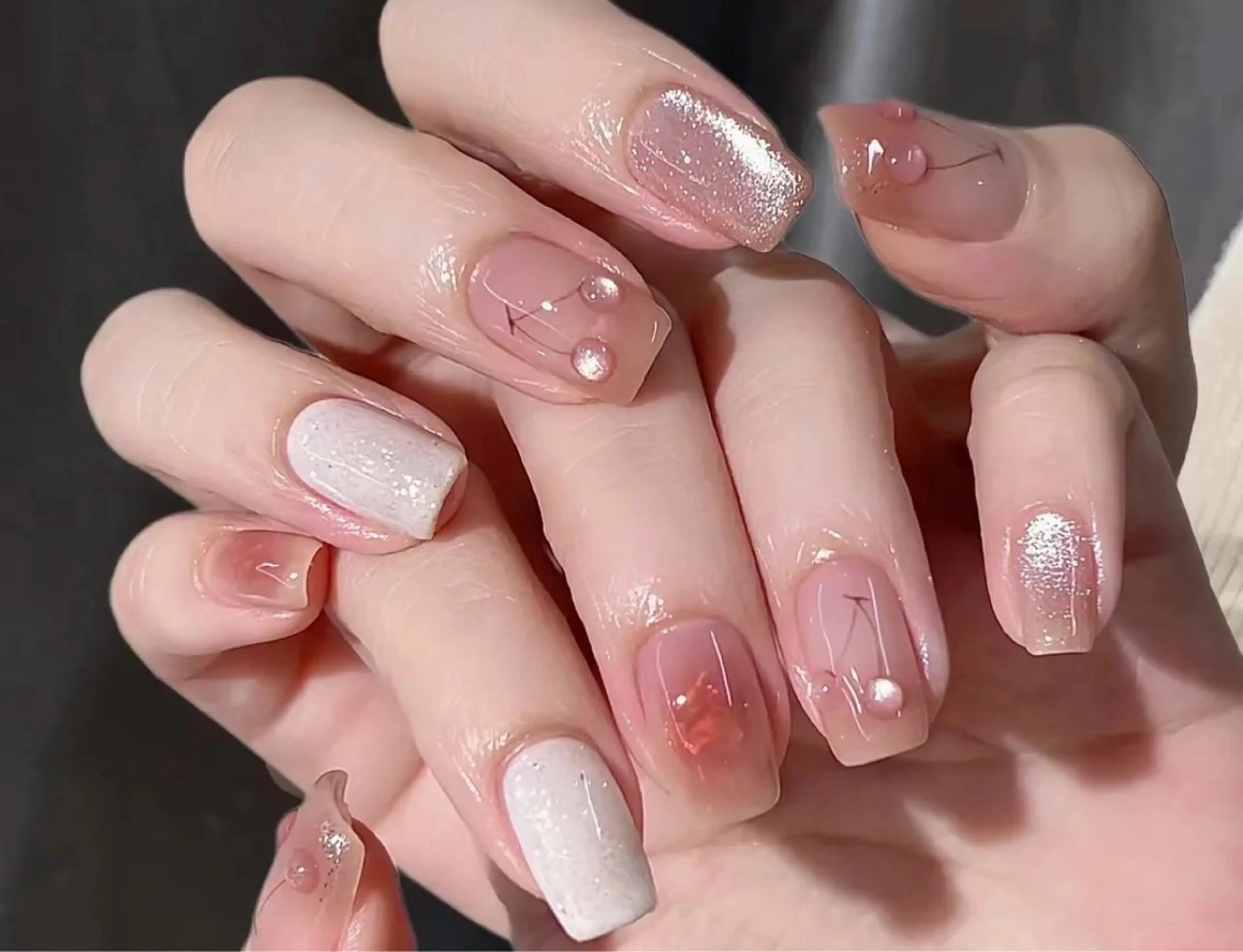 ネイル フレンチネイル 韓国ネイル 持ち込み スカルプネイル ワンホンネイル ハンドネイル Speraネイル 大宮店🎀のネイルデザイン