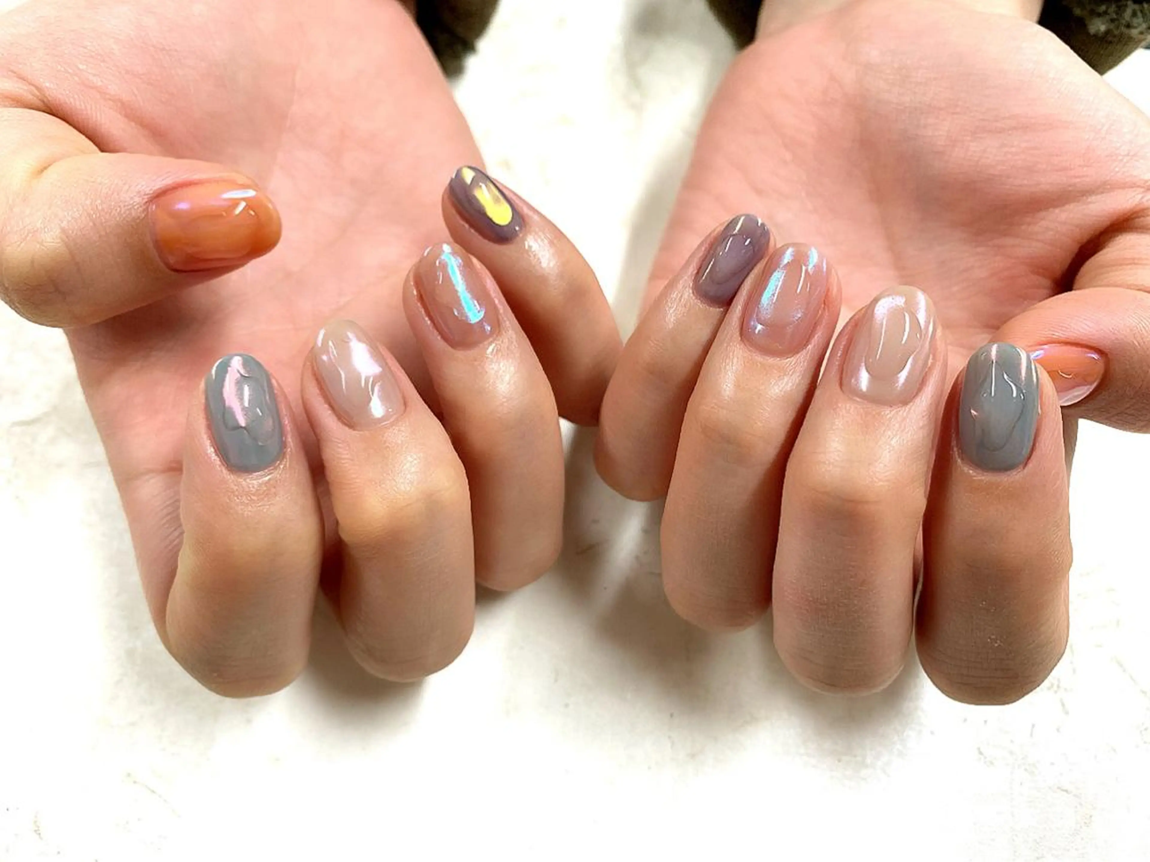ショート ネイル オーロラネイル ky__.nail所属・k. yukinoのネイルデザイン
