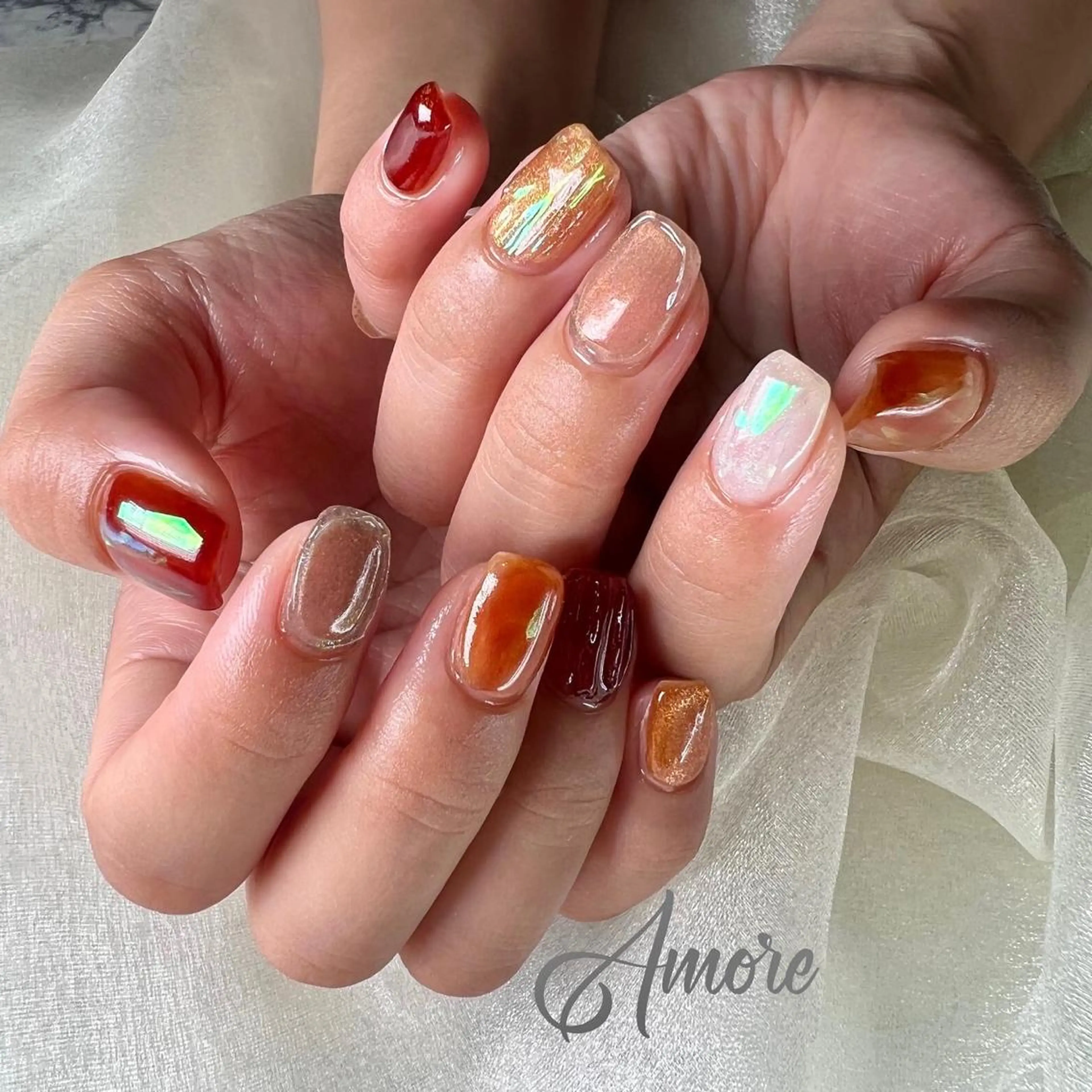 ネイル ジェルネイル 氷ネイル・うるうるネイル マグネットネイル ミラーネイル ニュアンスネイル You kyehwaのネイルデザイン