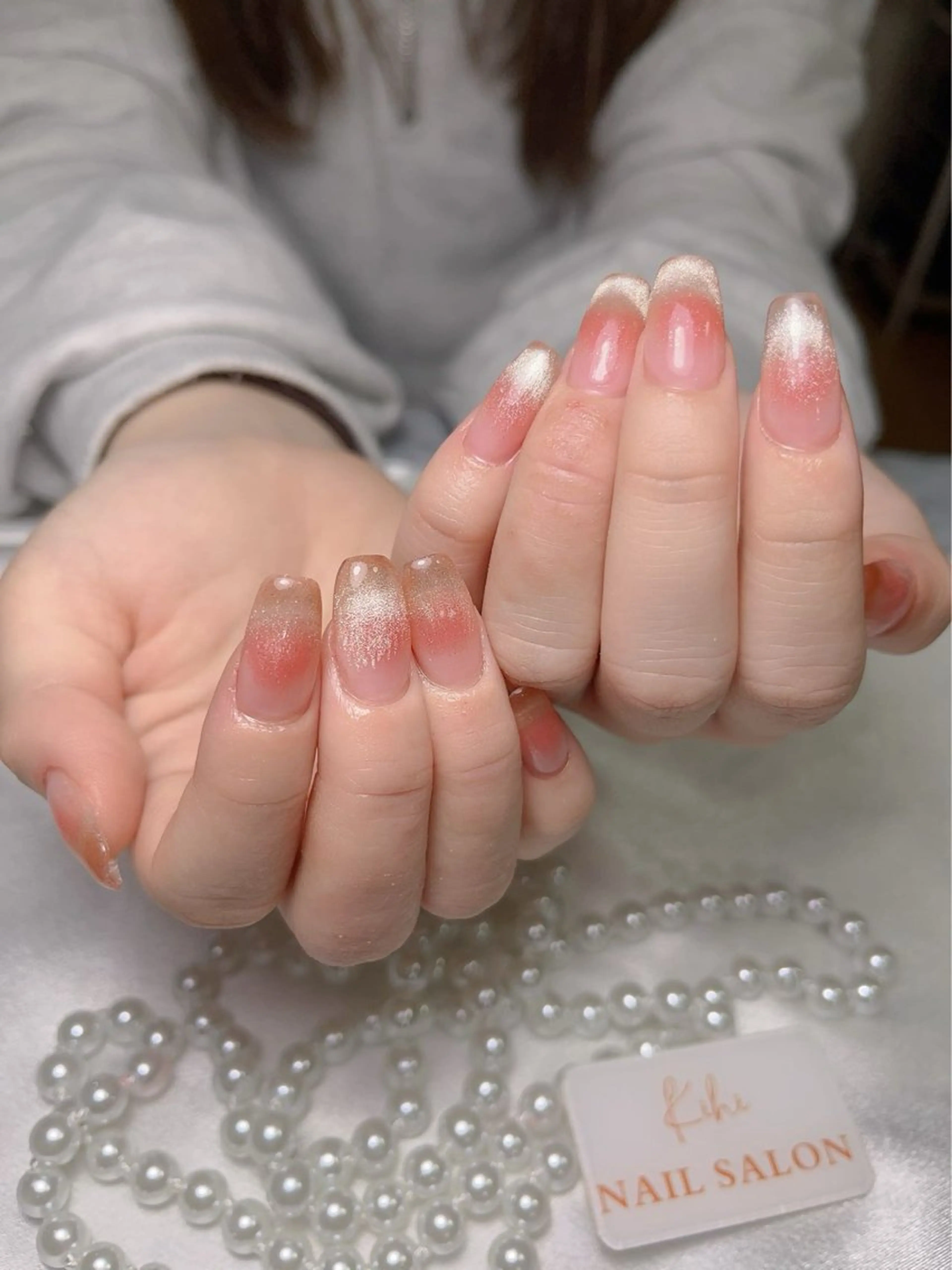 ネイル アートネイル フレンチネイル ジェルネイル グラデーション 韓国ネイル ハンドネイル ハンドケア さくら💮💮 【オフ無料】のネイルデザイン