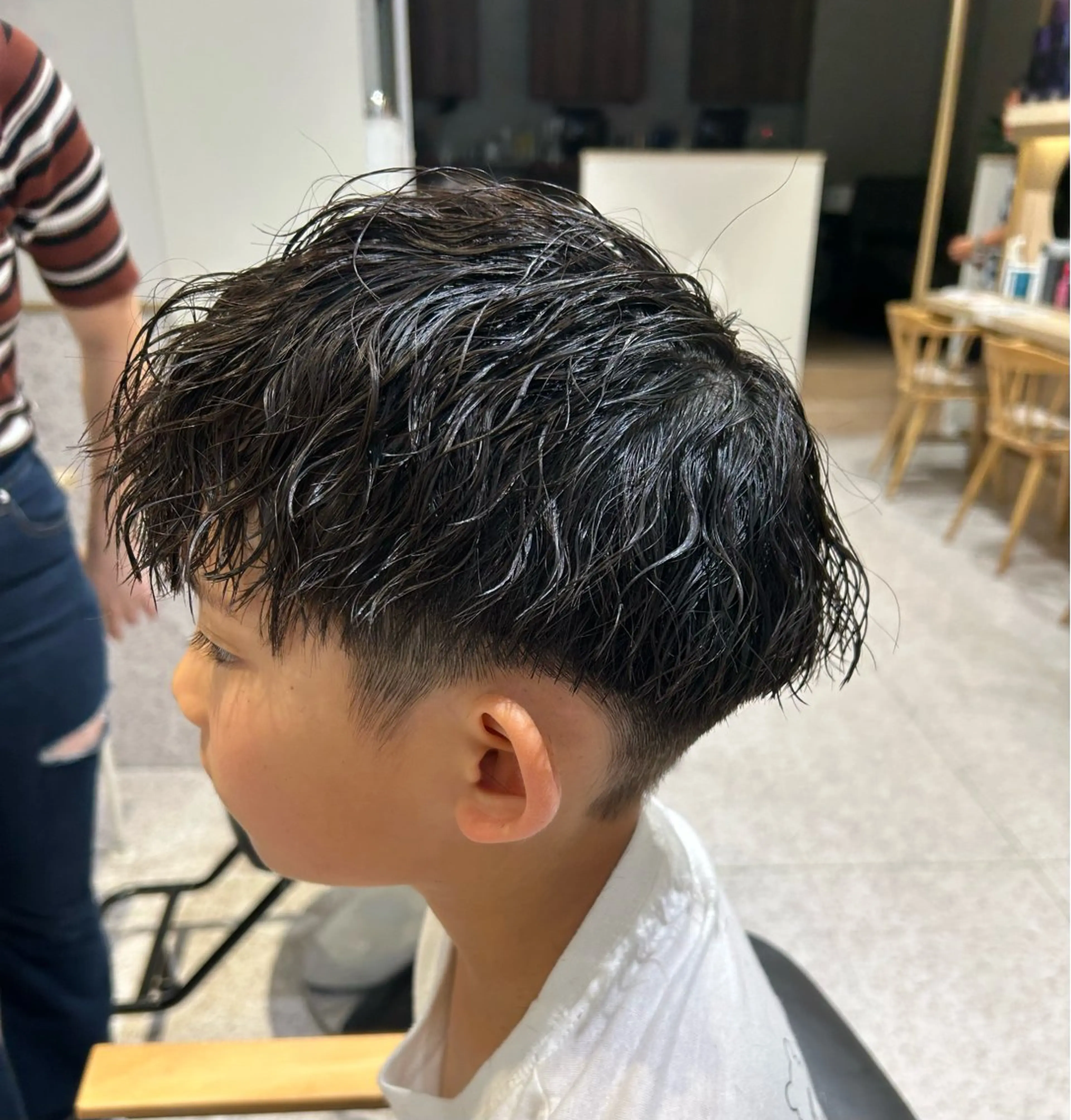 メンズ キッズ パーマ ♡ハイトーン★ ネイル/しの♡のヘアスタイル