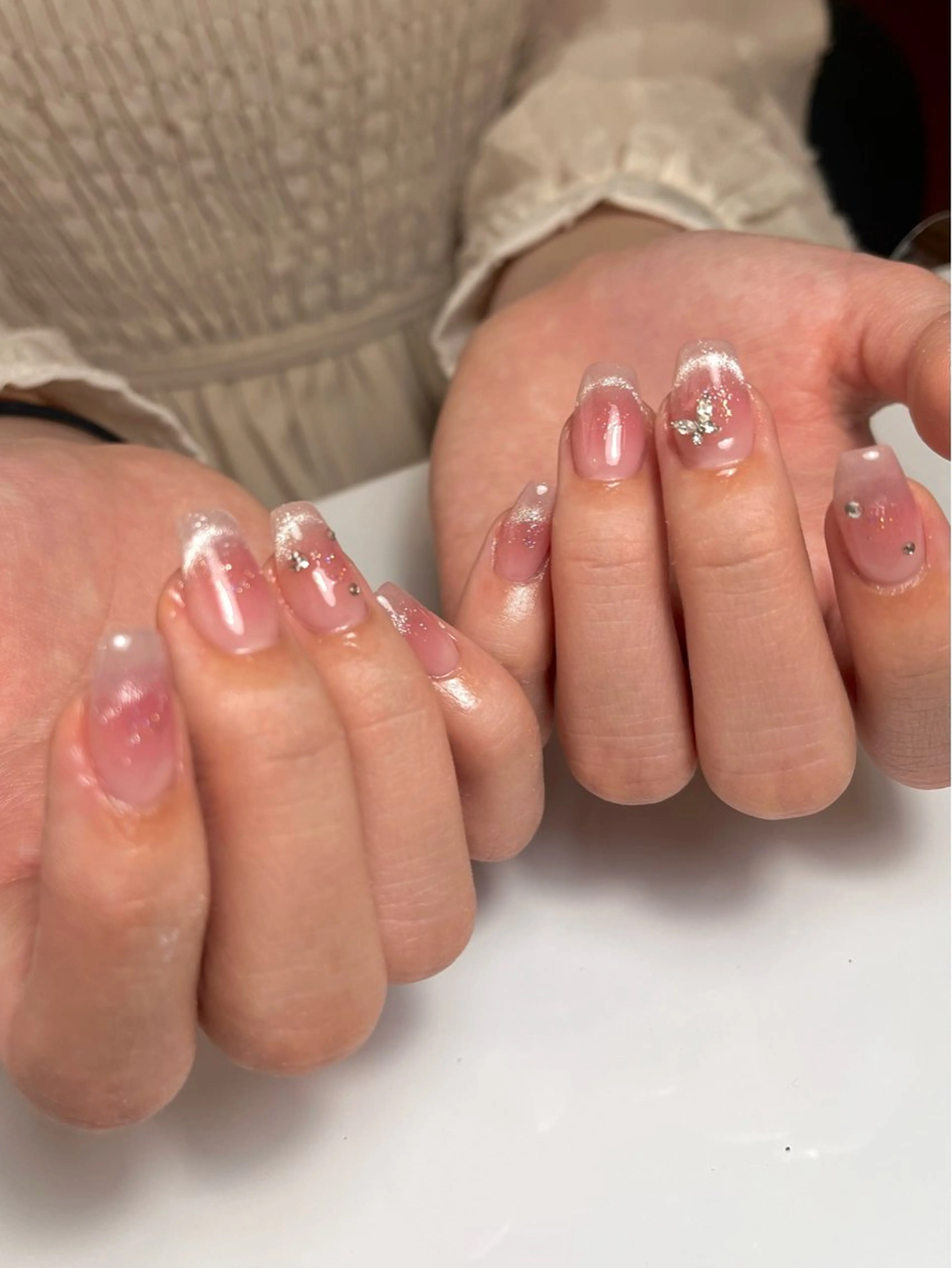 ネイル チークネイル フレンチネイル ballie／小野原 なつみのネイルデザイン