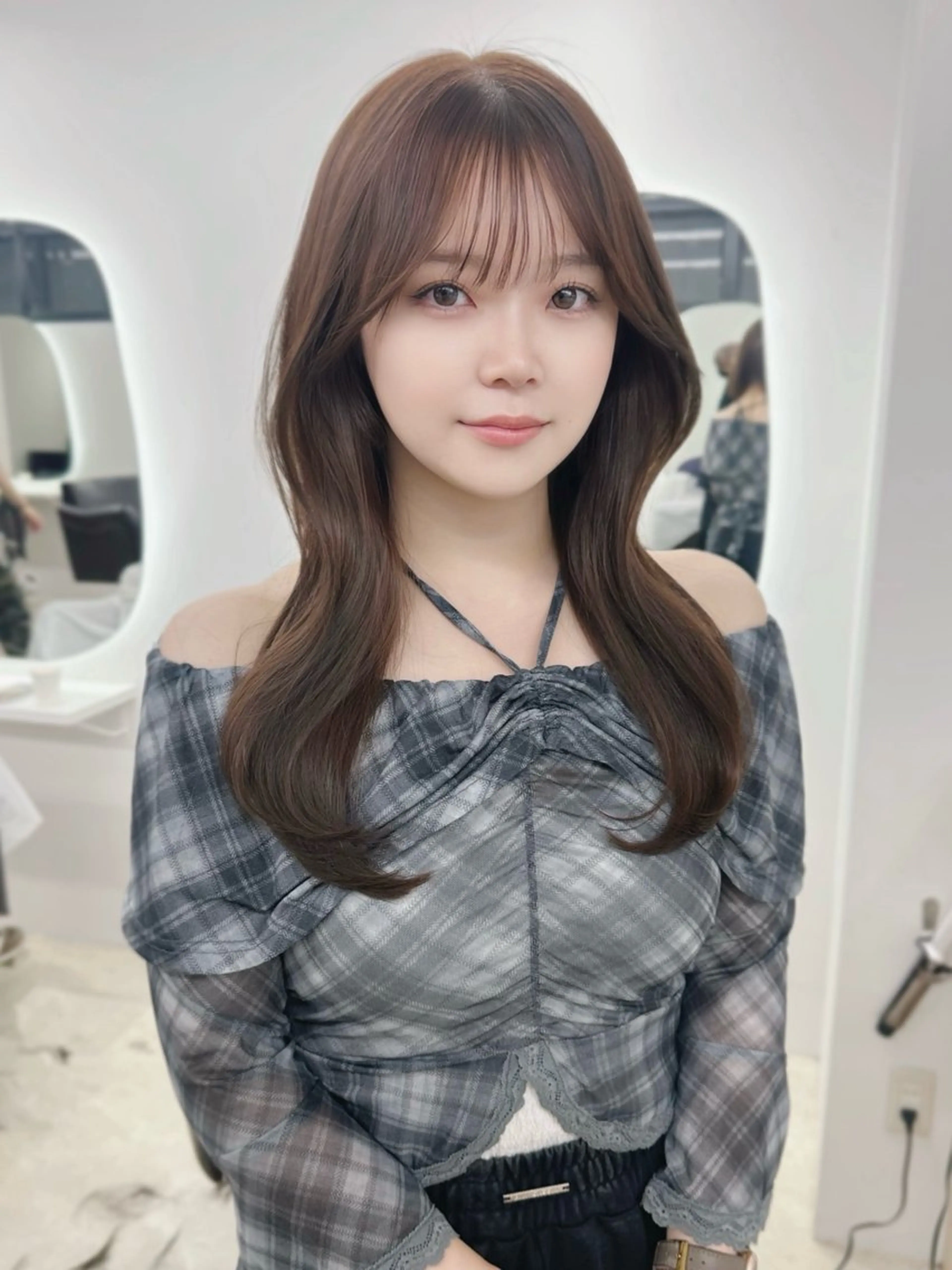 ロング カラー カット ヘアカラー トリートメント 韓国風/髪質改善 赤み消し✨junkiのヘアスタイル