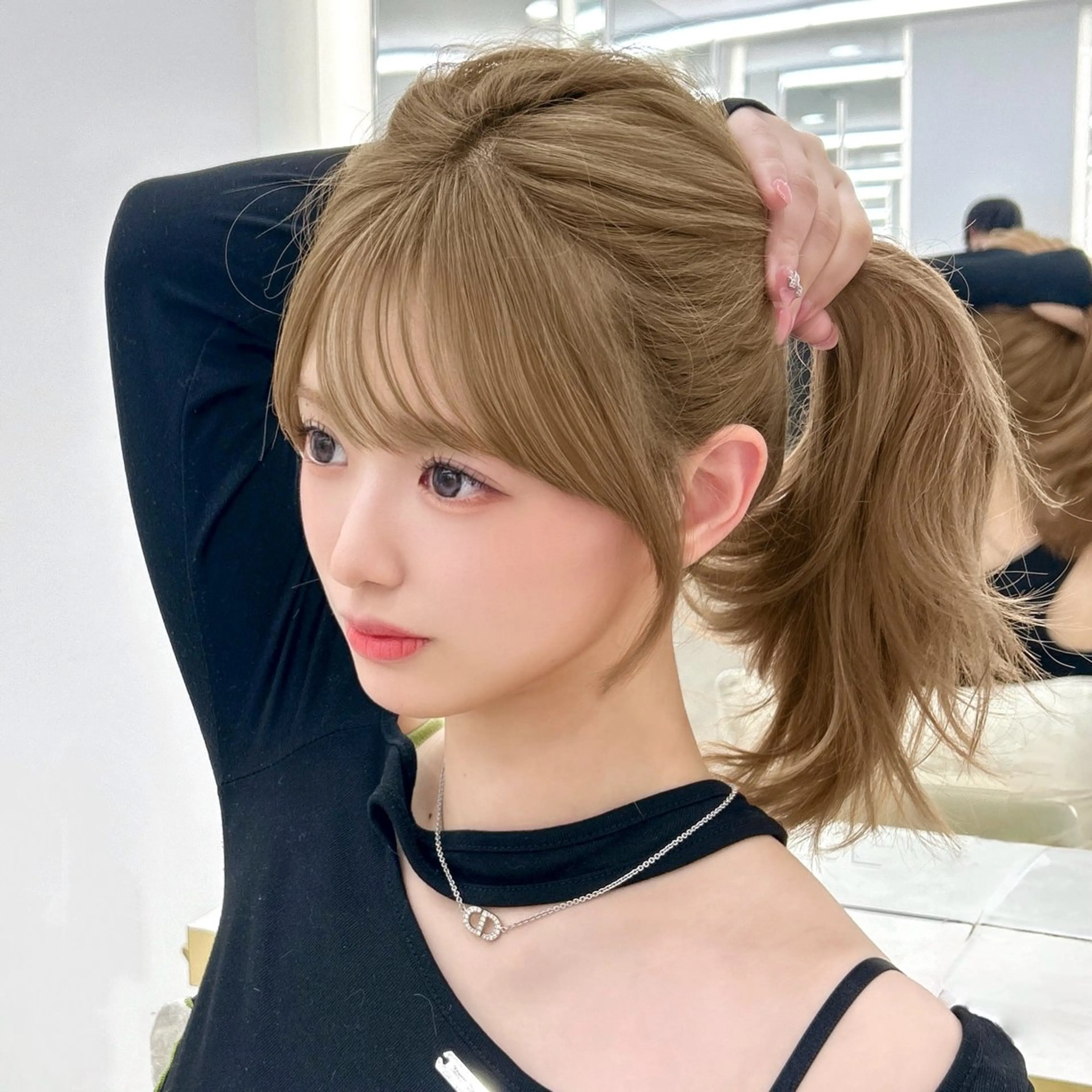 セミロング 韓国顔まわり/前髪 /レイヤー/いつきのヘアスタイル