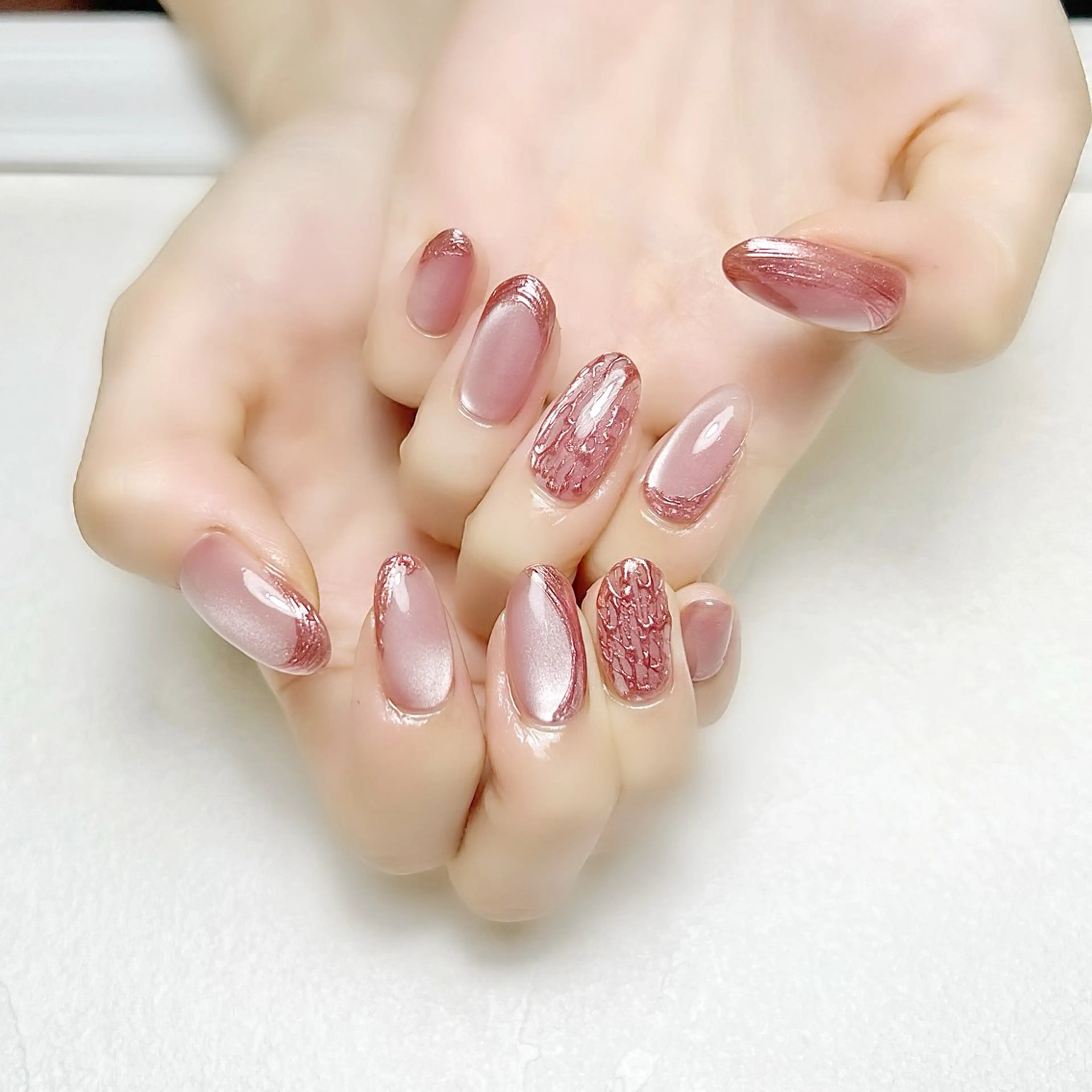 ネイル マグネットネイル ミラーネイル オフィスネイル ワンカラーネイル シンプルネイル rouse nail RISATOのネイルデザイン