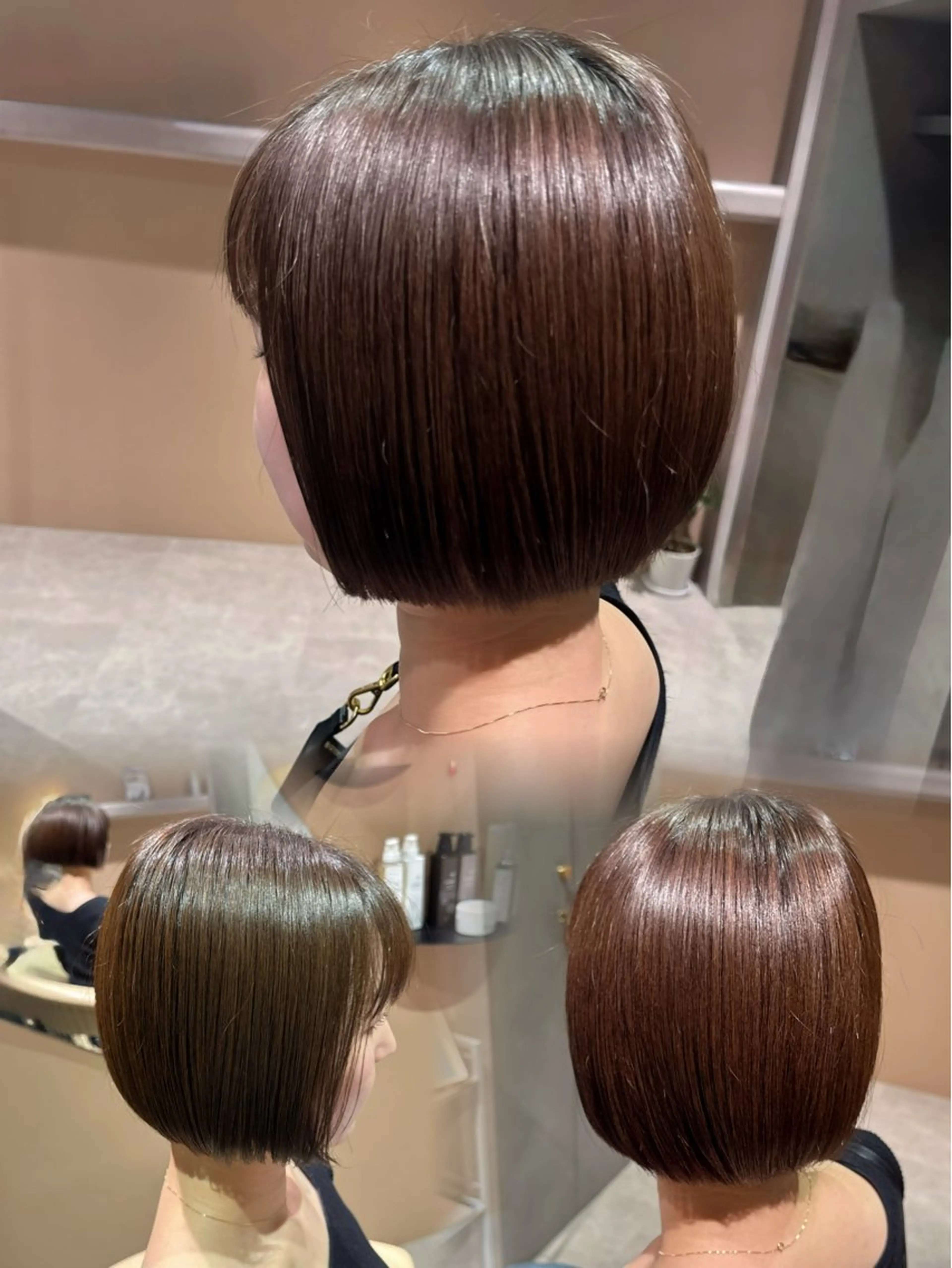 韓国風ボブヘアカット(顎下​〜​肩ボブ)✂️+UFB🫧+トリートメント🧴の写真