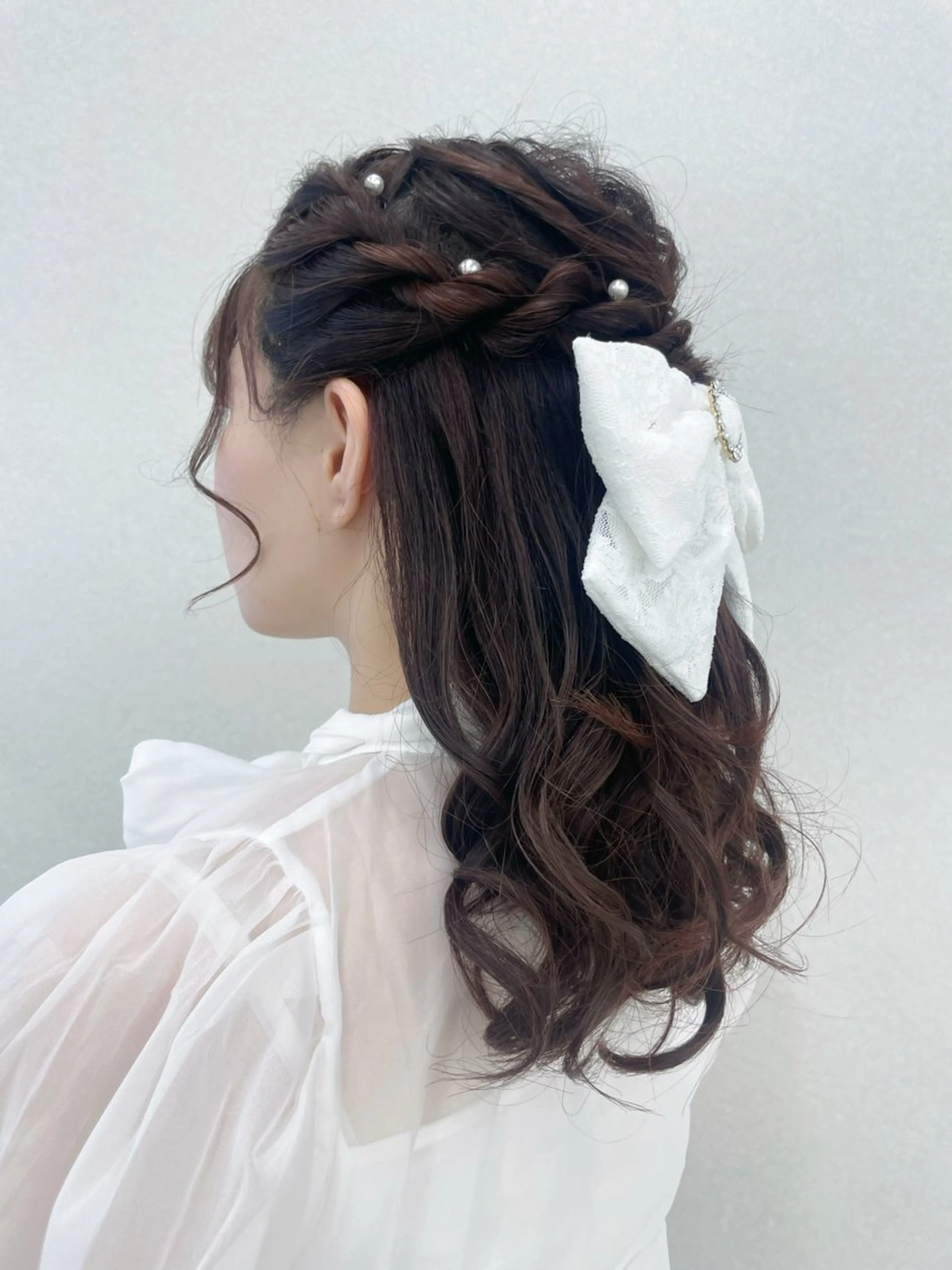 セミロング ヘアアレンジ ハーフアップ CARELLY 流山おおたかの森所属・CARELLY Rukaのマツエク・マツパデザイン