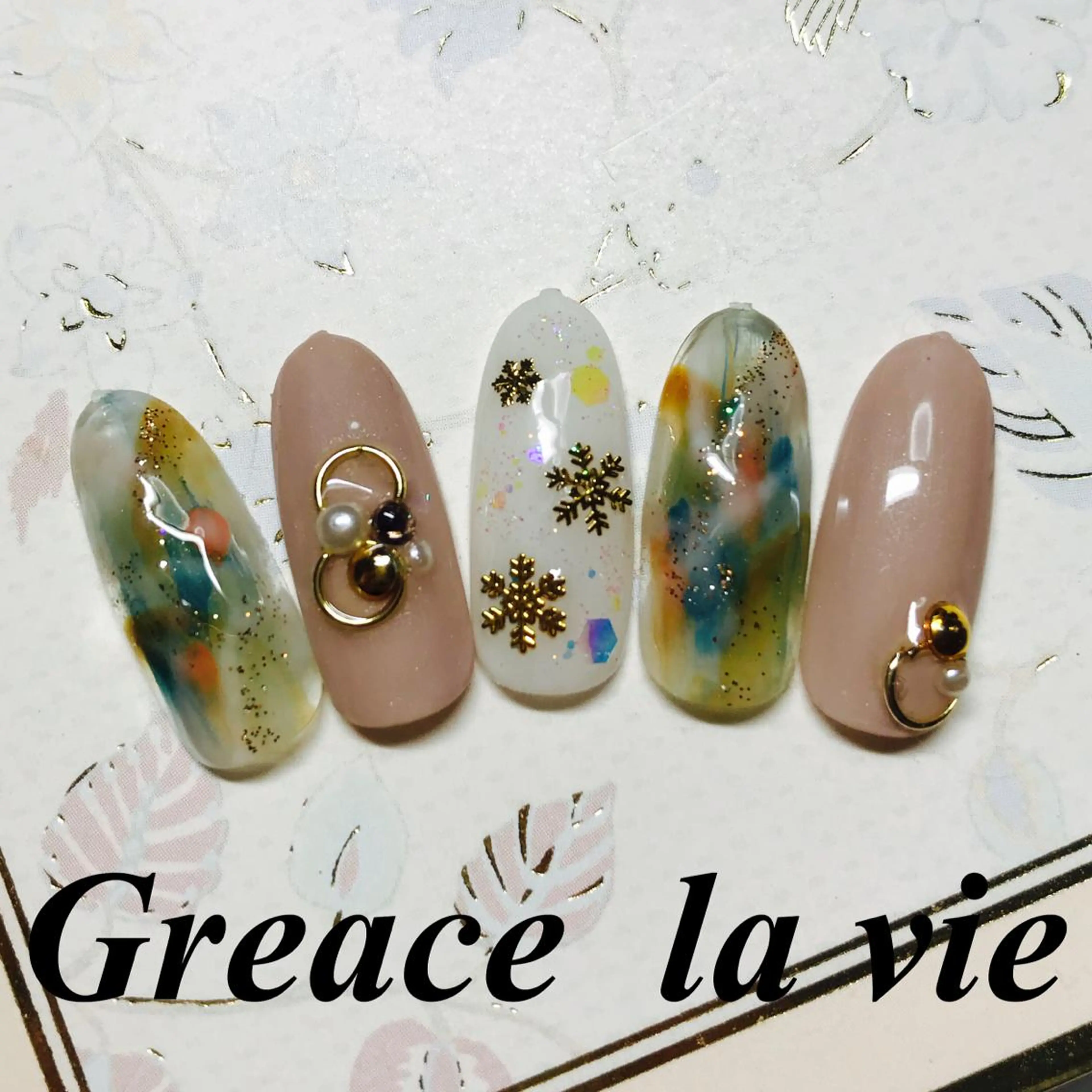 ロング カラー パーマ ヘアアレンジ キッズ ネイル マツエク・マツパ ニュアンスネイル ニュアンスパーマ Greace la vie所属・Greace  la vieのネイルデザイン