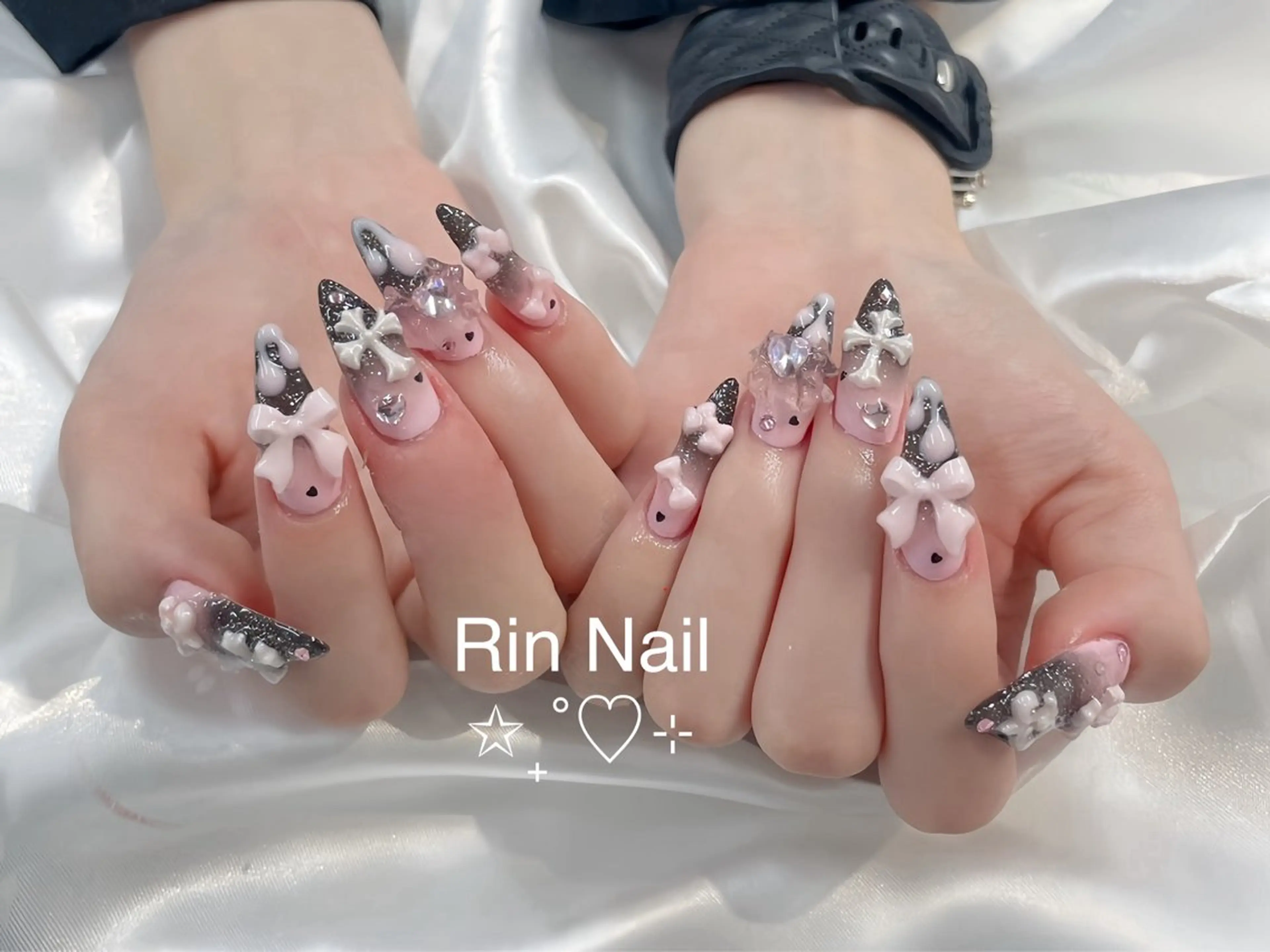 ネイル アートネイル ロングネイル ニュアンスネイル スカルプネイル ネイルチップ ハンドネイル Rin Nail 新大久保店のネイルデザイン