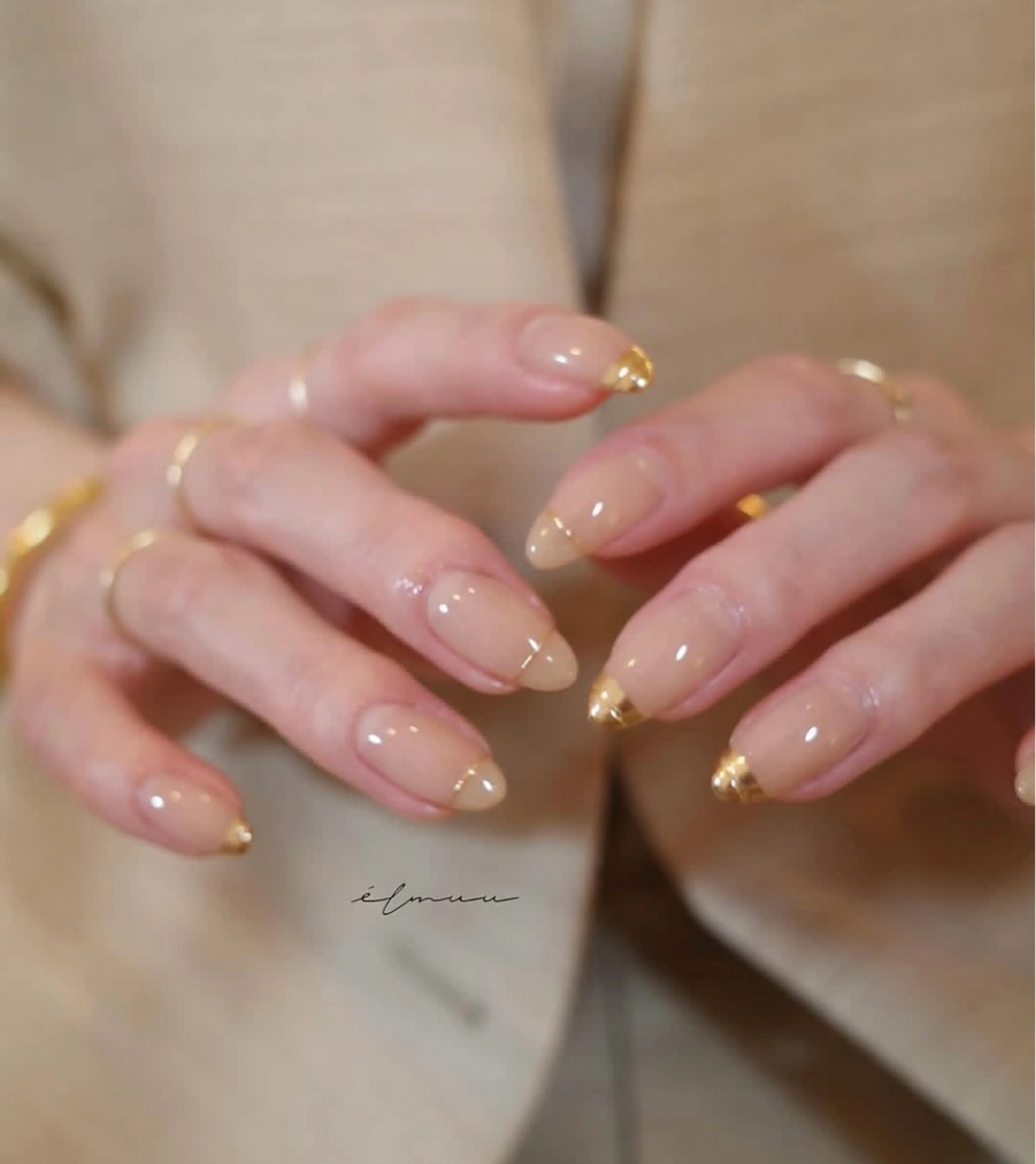 ネイル フレンチネイル ミラーネイル ハンドネイル JISOO ANA.CHUOのネイルデザイン