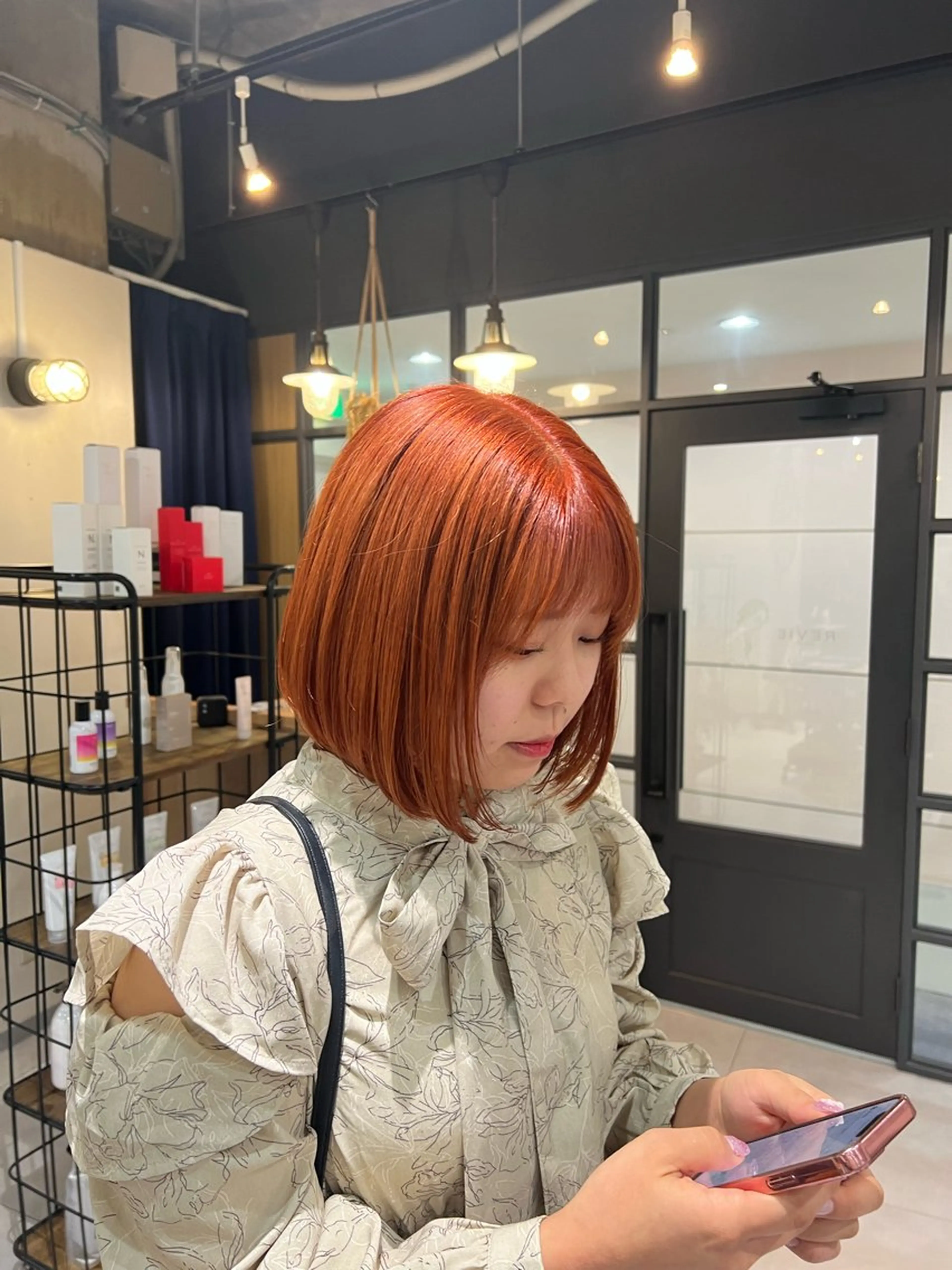 ショート カラー オレンジ Neale. ユメのヘアスタイル