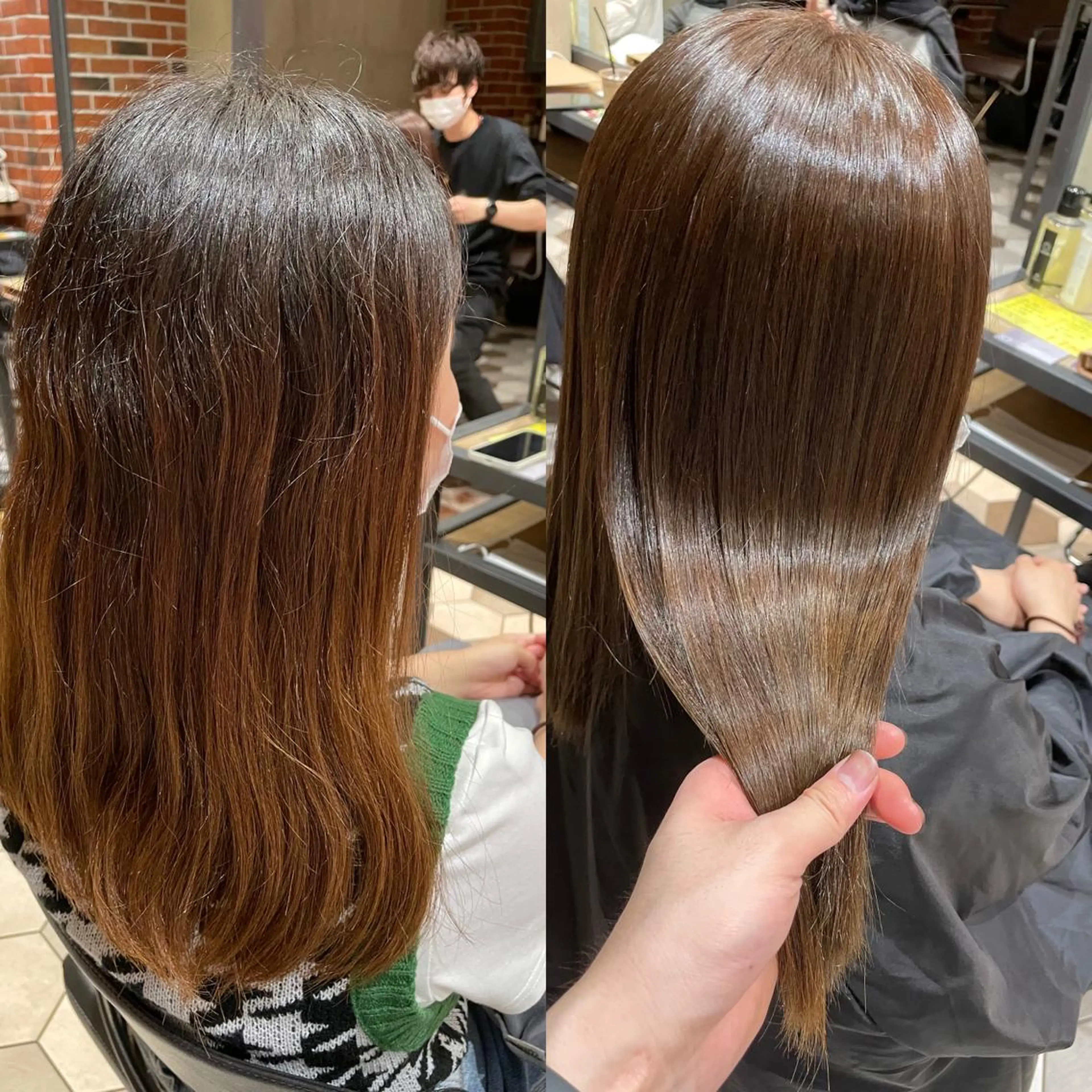 セミロング 髪質改善、縮毛矯正 酸性縮毛矯正のヘアスタイル