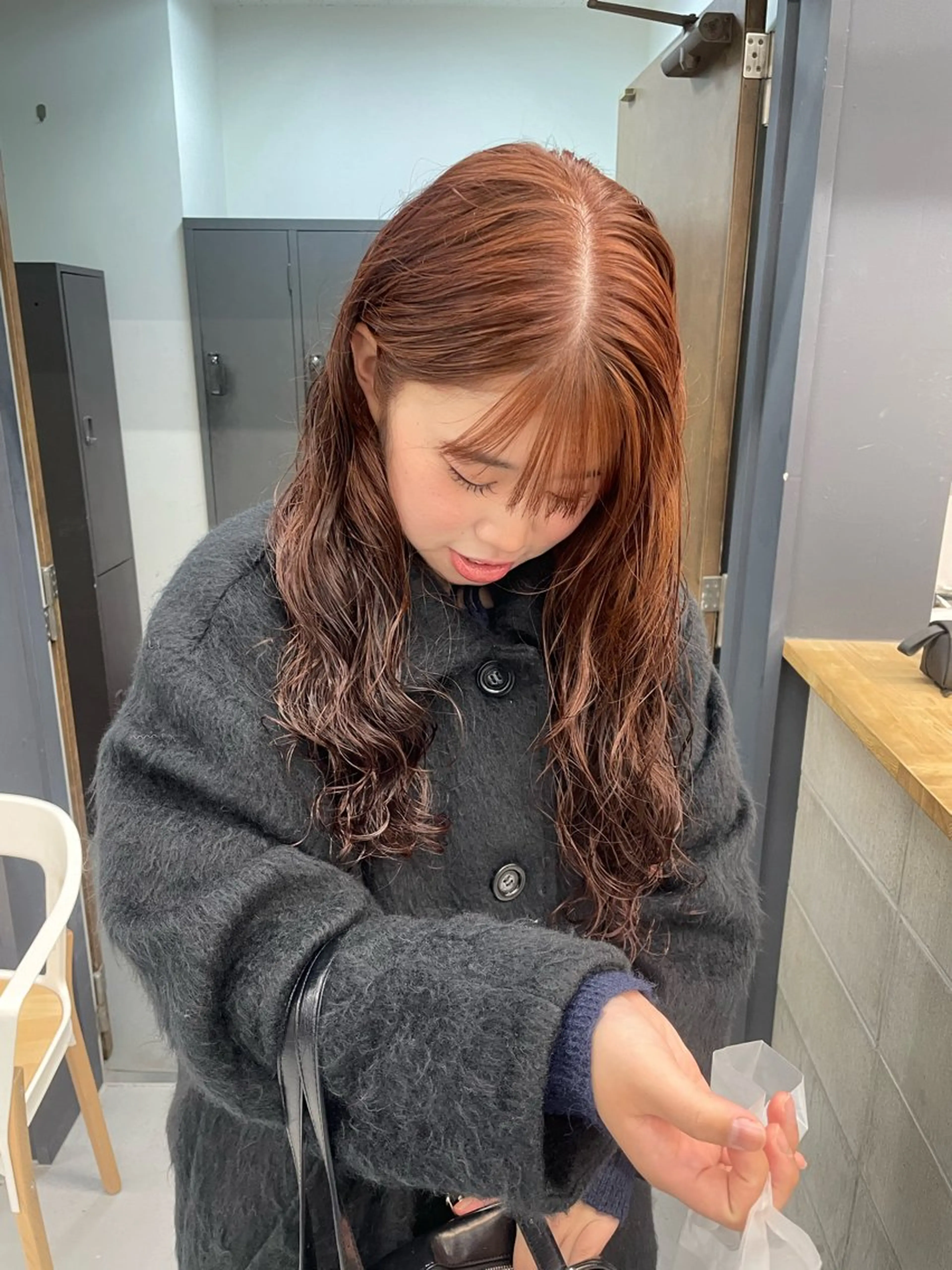 ロング カラー パーマ ヘアカラー カットモデル/ ハイトーン/ゆうあのヘアスタイル