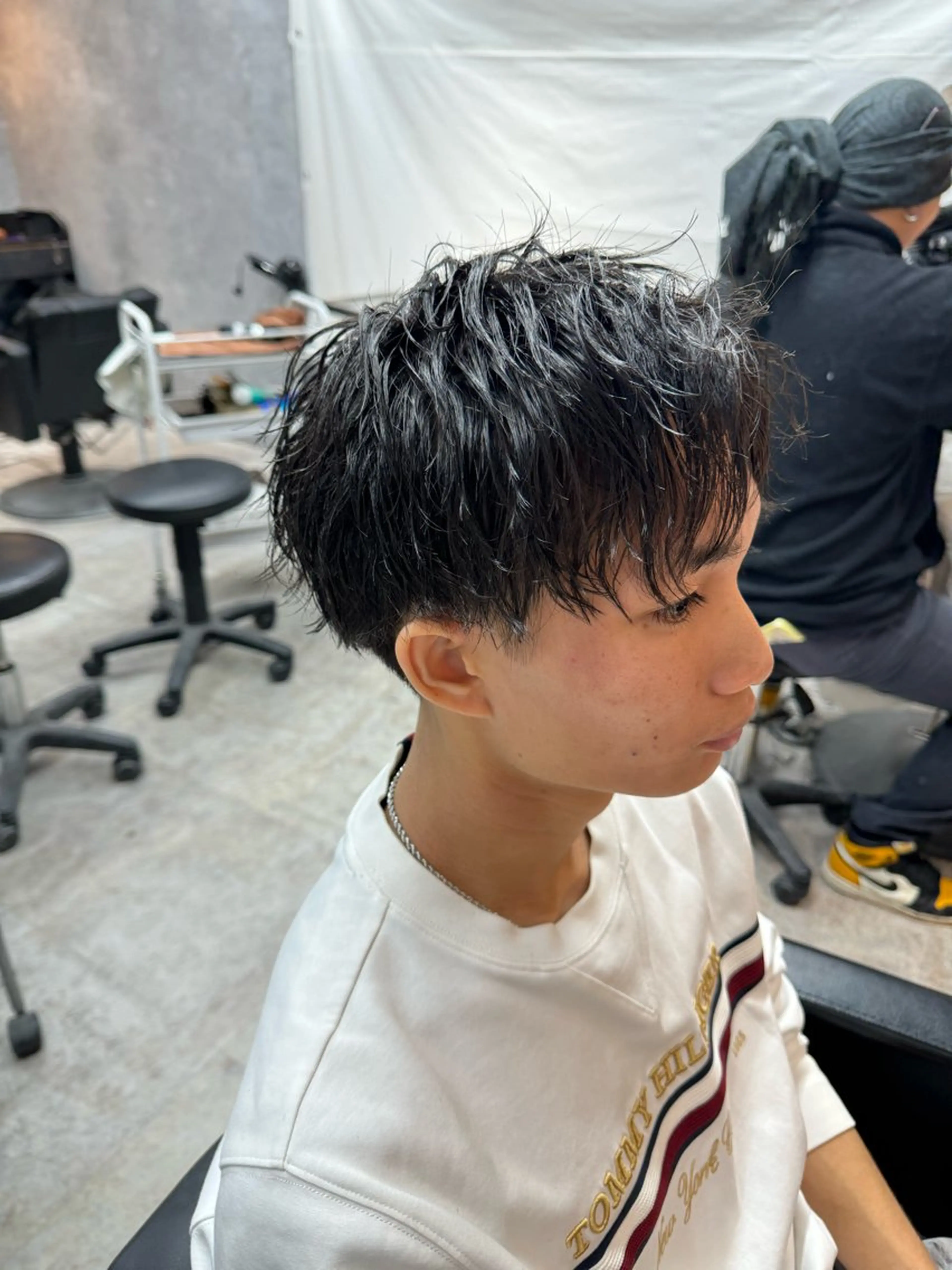 ショート パーマ メンズ メンズパーマ ツイストスパイラルパーマ 波巻きパーマ スパイラルパーマ ツイストスパイラル/ メンズ特化/中川誠也のヘアスタイル