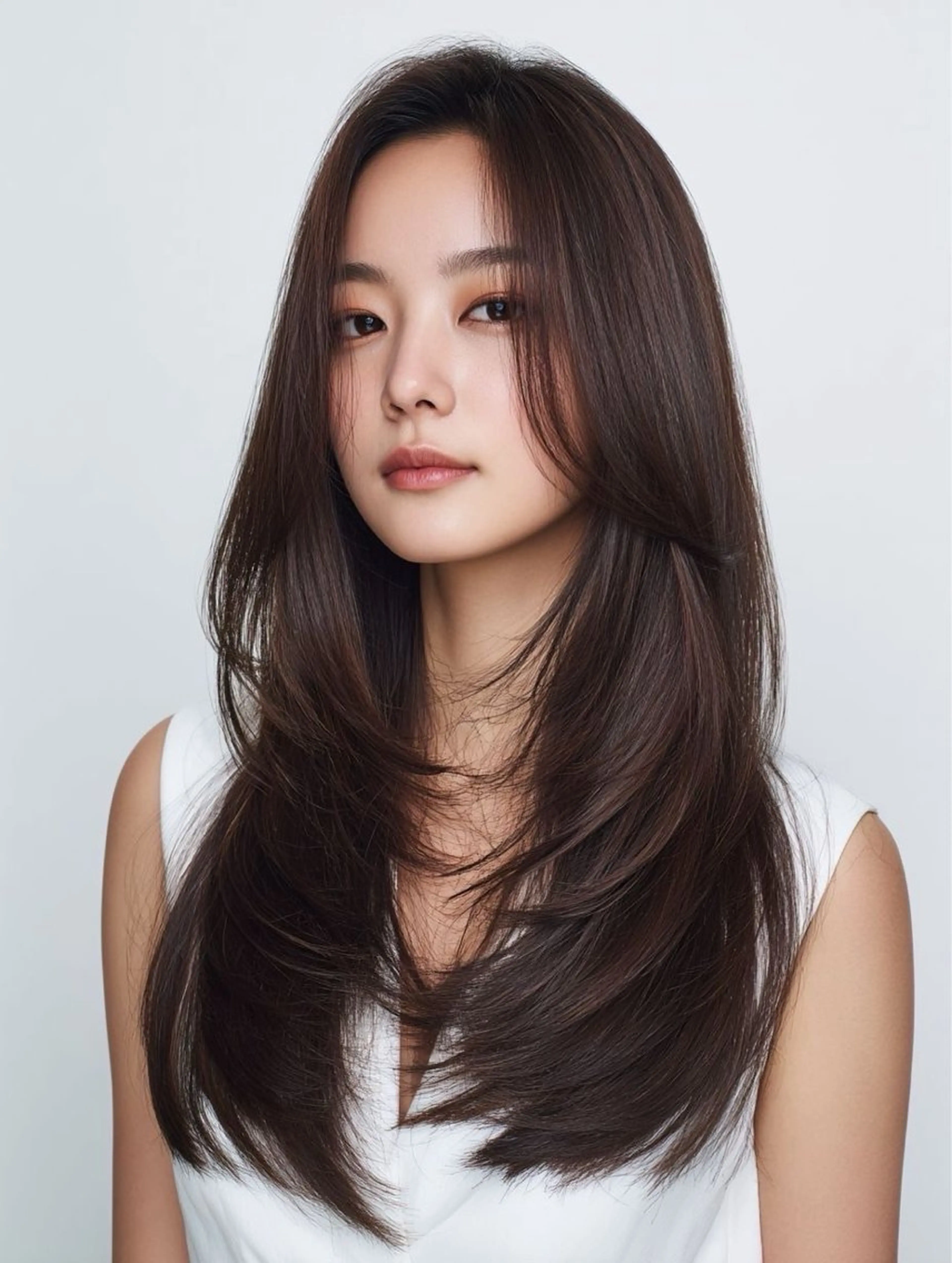 ロング カラー レイヤーカット ロング カット ヘアカラー 艶髪カラー/髪質改善 🏖 亀戸/もぎのヘアスタイル