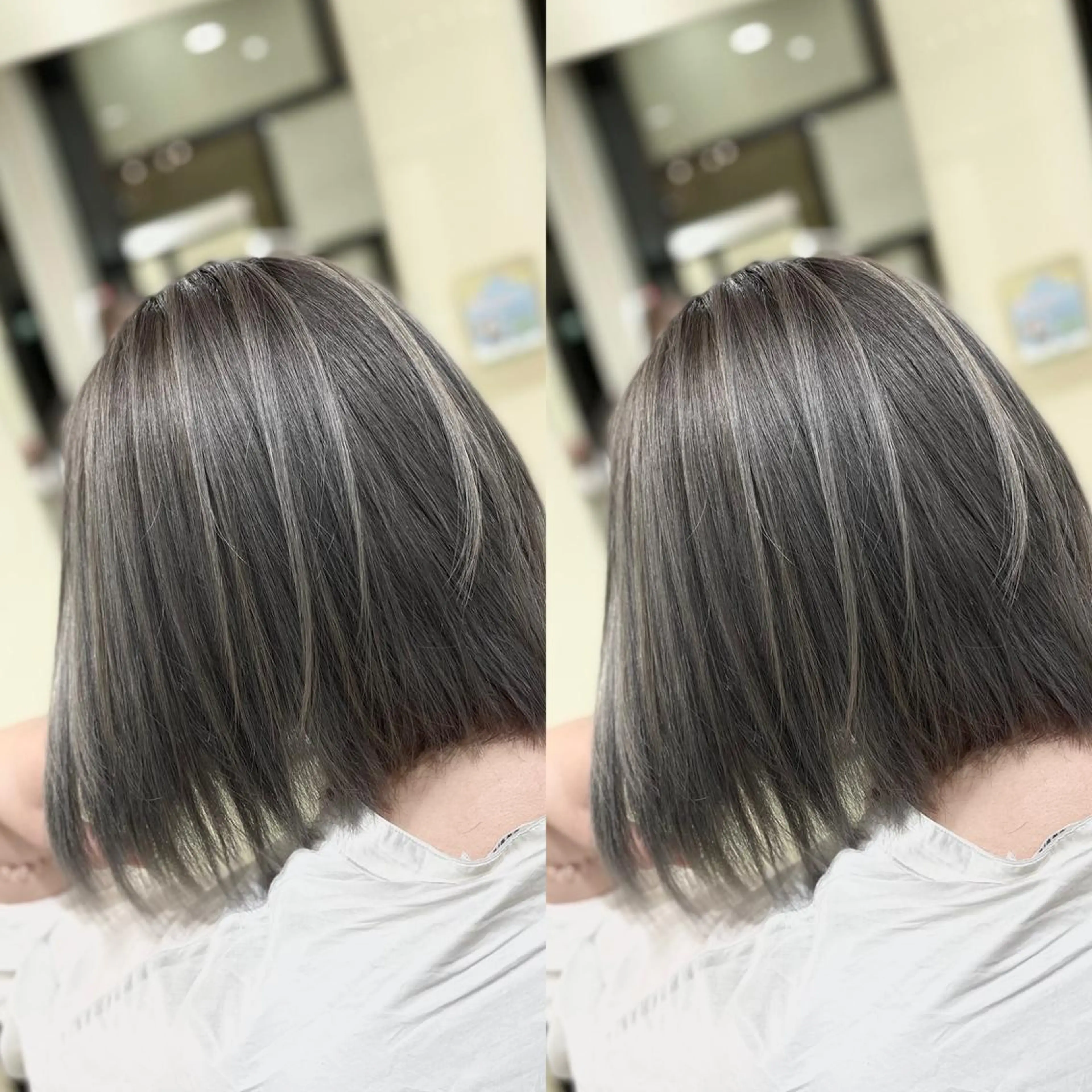 ミディアム カット ヘアカラー トリートメント Y Uのヘアスタイル