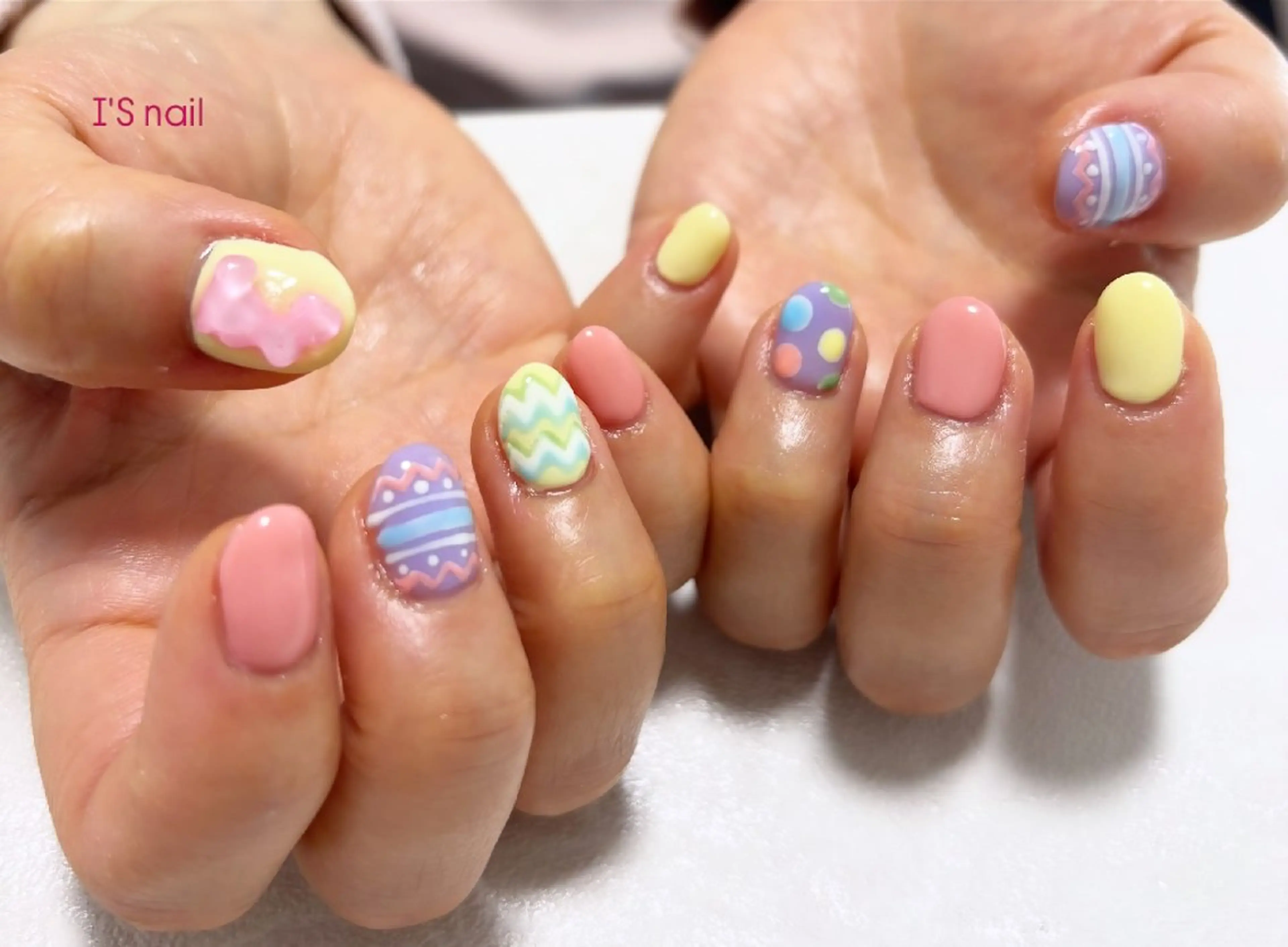 ネイル イースター ハンドネイル I'S nail 佐野のネイルデザイン
