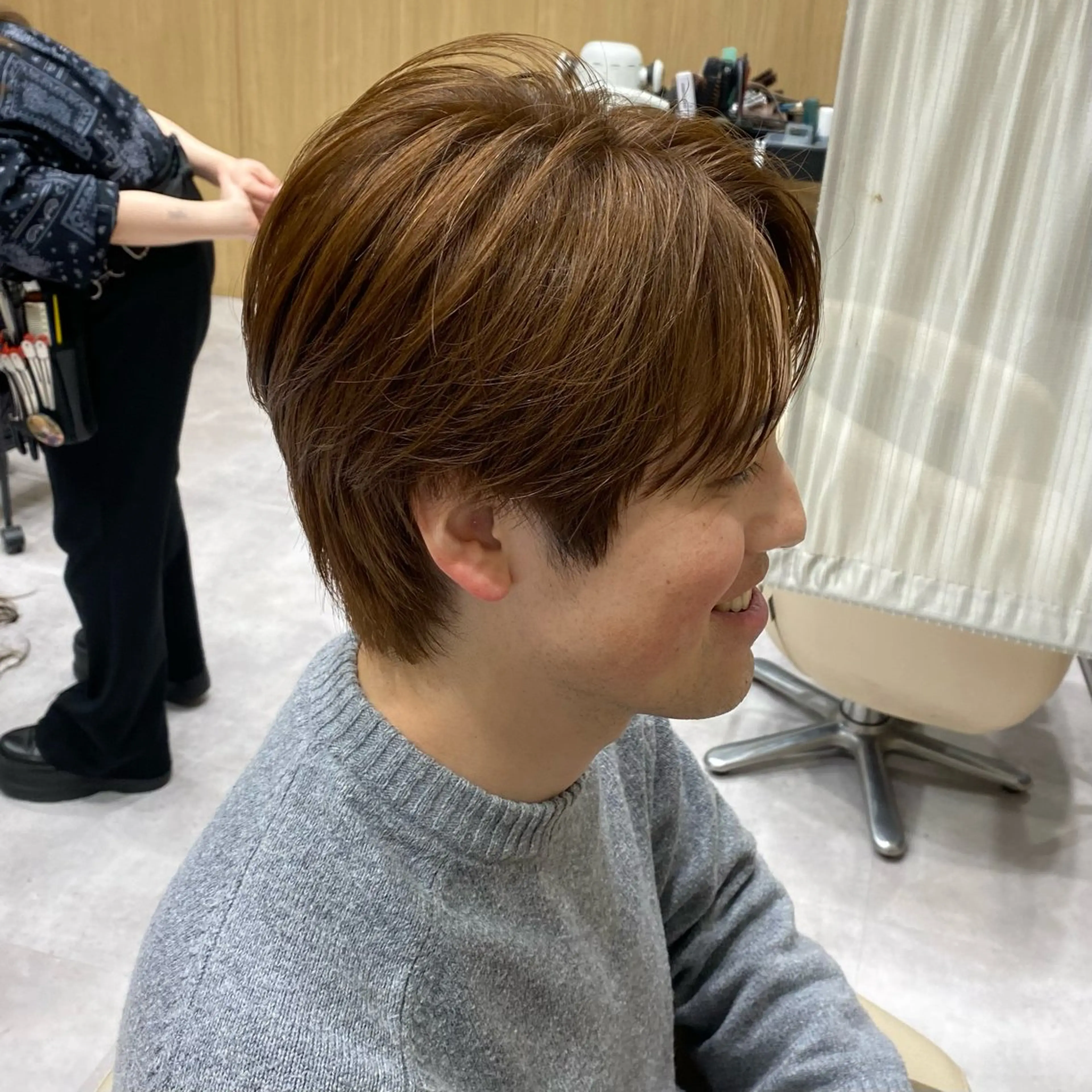 ショート カラー メンズ UNIX所属・村上翼/ハンサム ショート/パーマのヘアスタイル