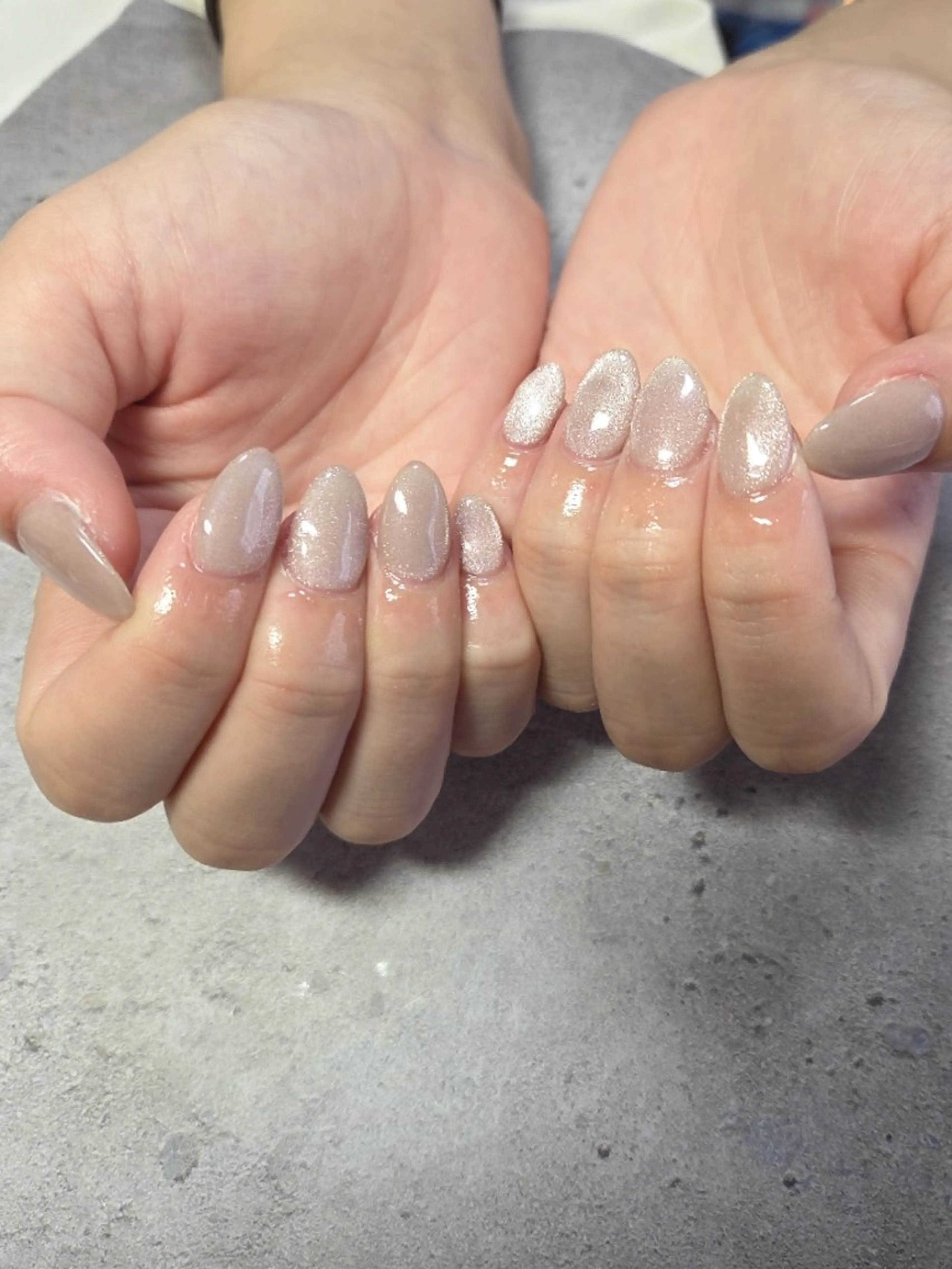 ネイル アートネイル ハート キラキラネイル マグネットネイル ビー玉ネイル ハンドネイル flure de neige yukiのネイルデザイン