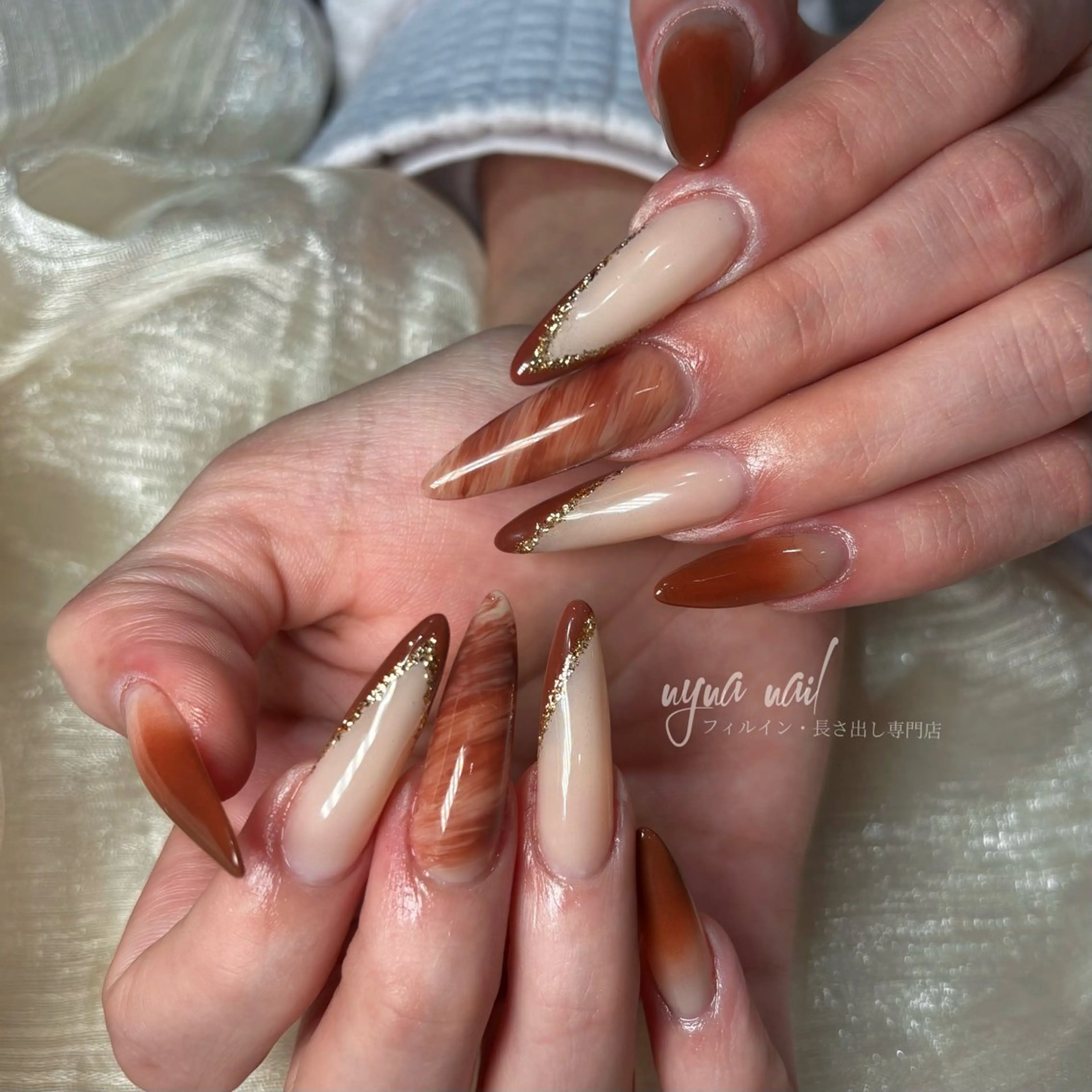 ネイル 長さ出し ネイルチップ Y U K Iのネイルデザイン
