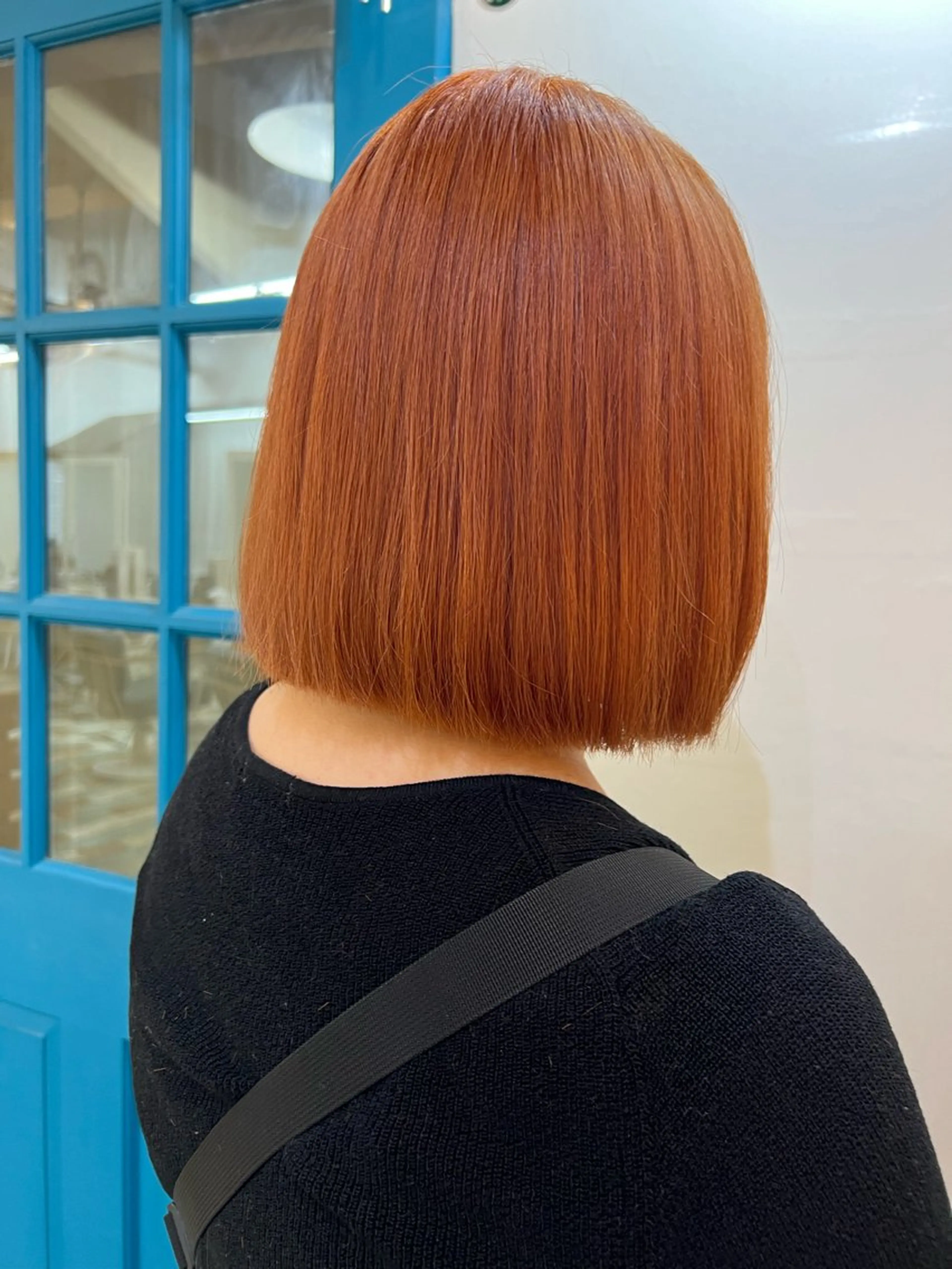 ショート カラー ベージュカラー ブリーチ ダブルカラー オレンジ オレンジベージュ ヘアカラー トリートメント KANA/ボブ/ インナーカラー/艶髪のヘアスタイル