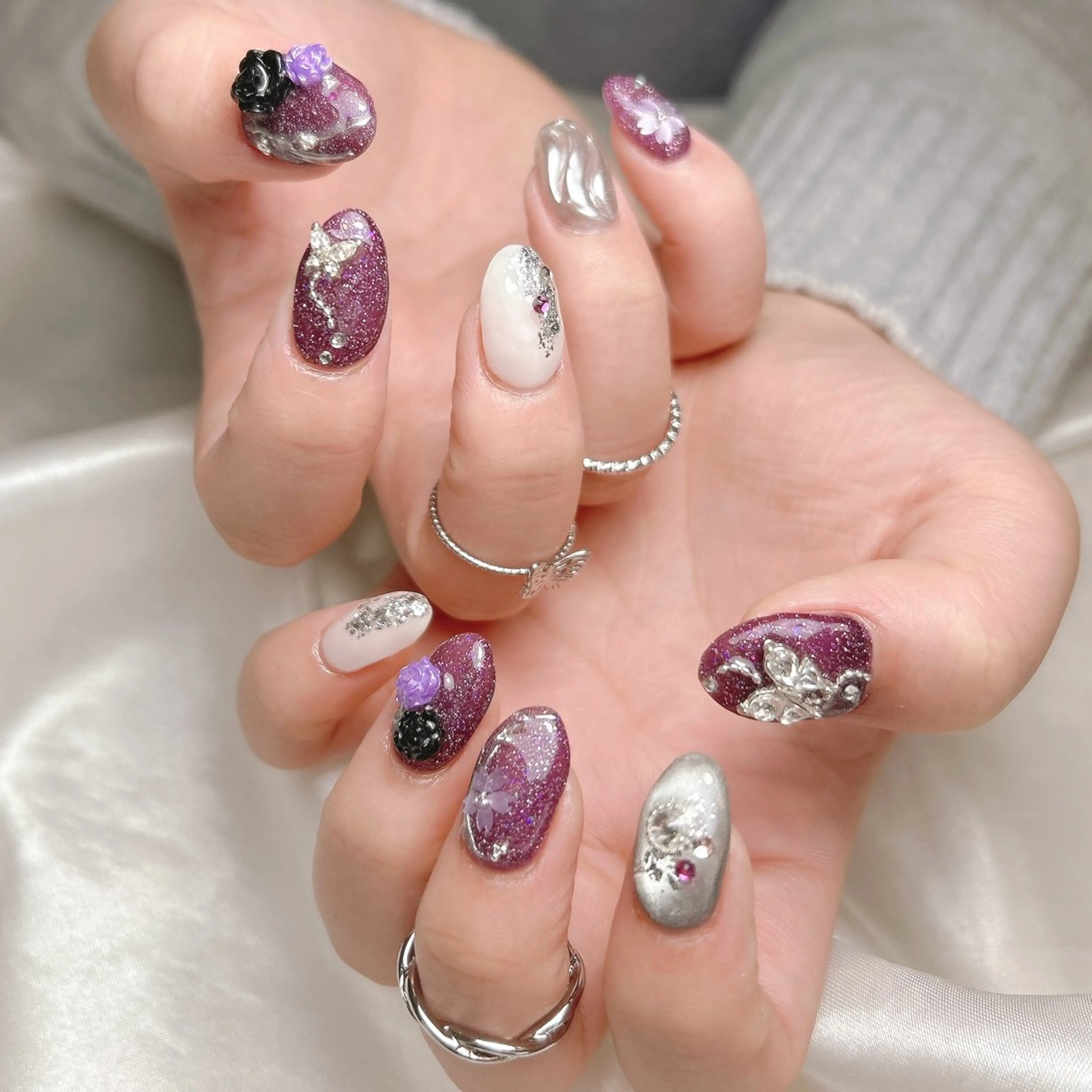 ネイル 成人式 ハンドネイル junna 金山.東別院.上前津のネイルデザイン