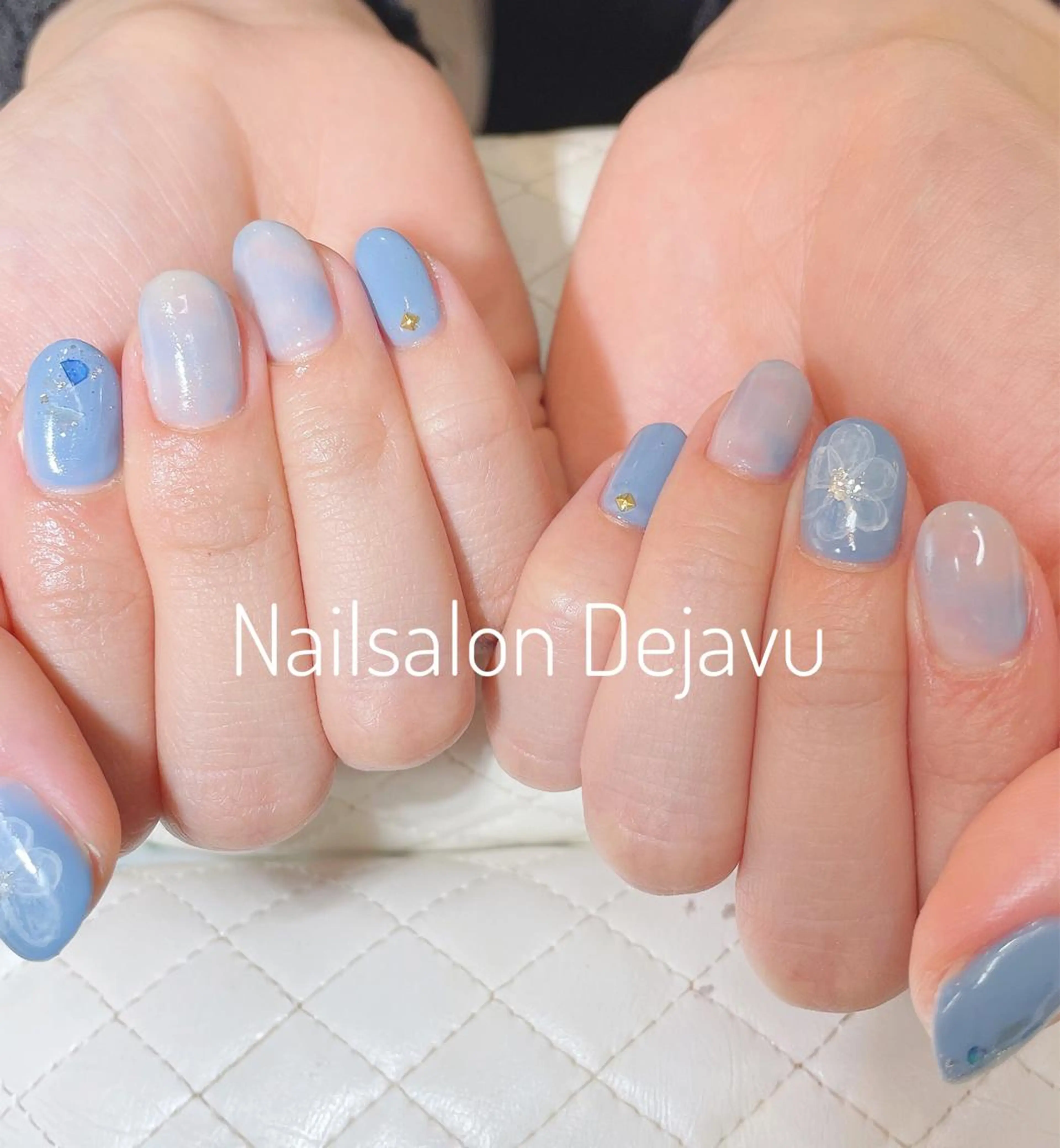 ネイル アートネイル ブルー ジェルネイル 持ち込み 春ネイル Dejavu所属・Nail salon Dejavu 🌿のネイルデザイン