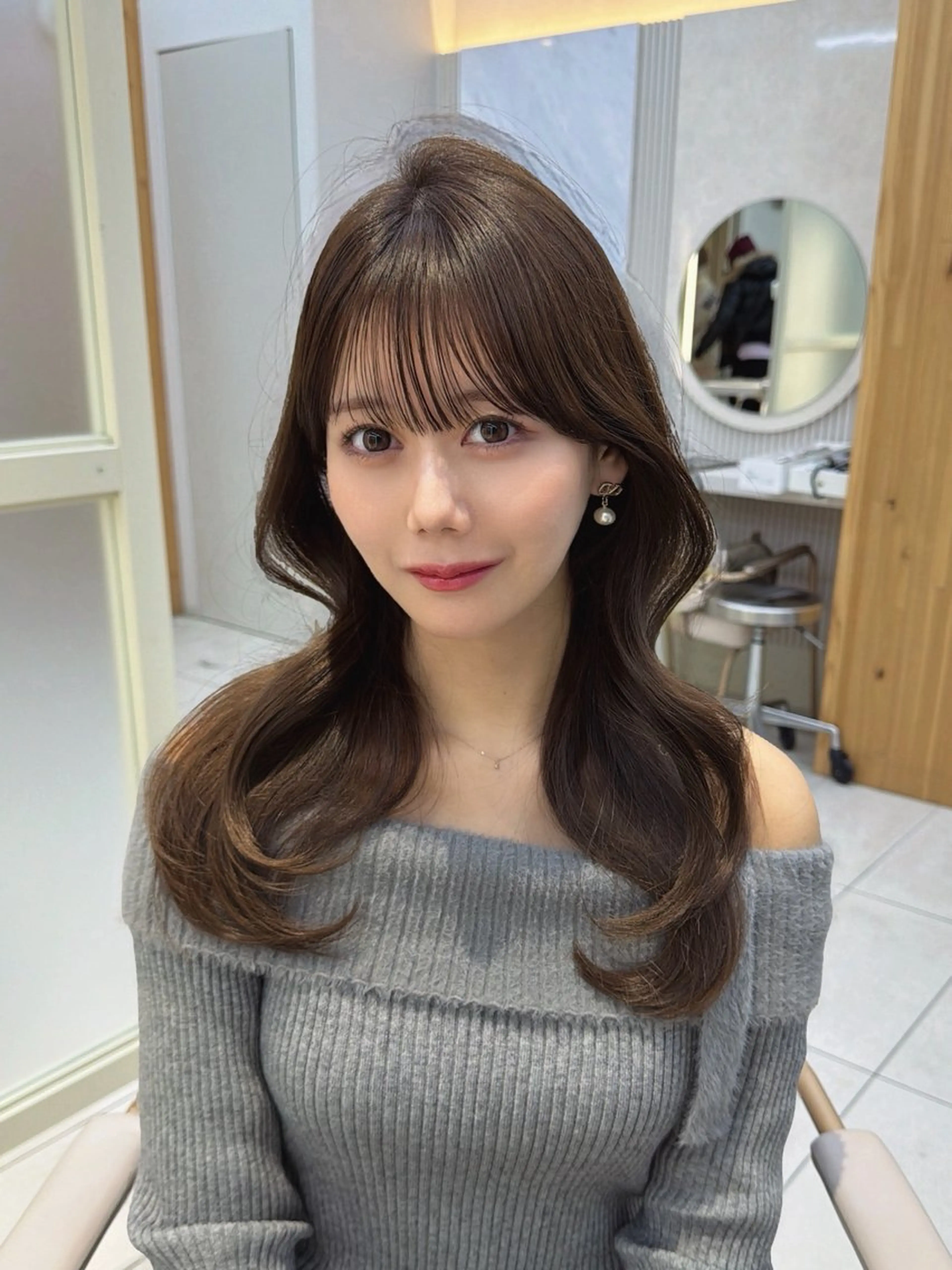 セミロング カット ヘアカラー トリートメント 顔周り/透明感カラー /韓国ヘア/TAKUのヘアスタイル