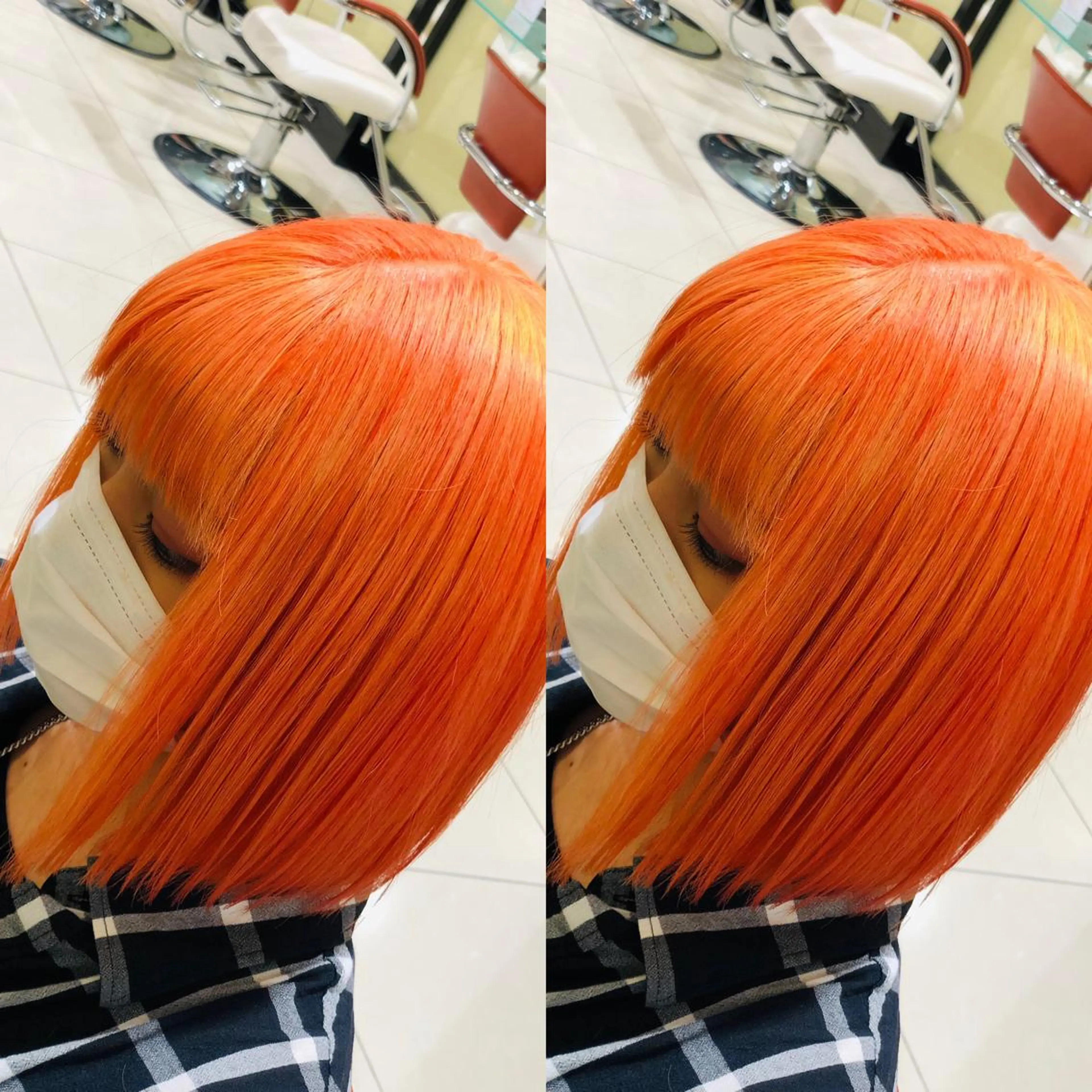 ミディアム カット ヘアカラー トリートメント Y Uのヘアスタイル