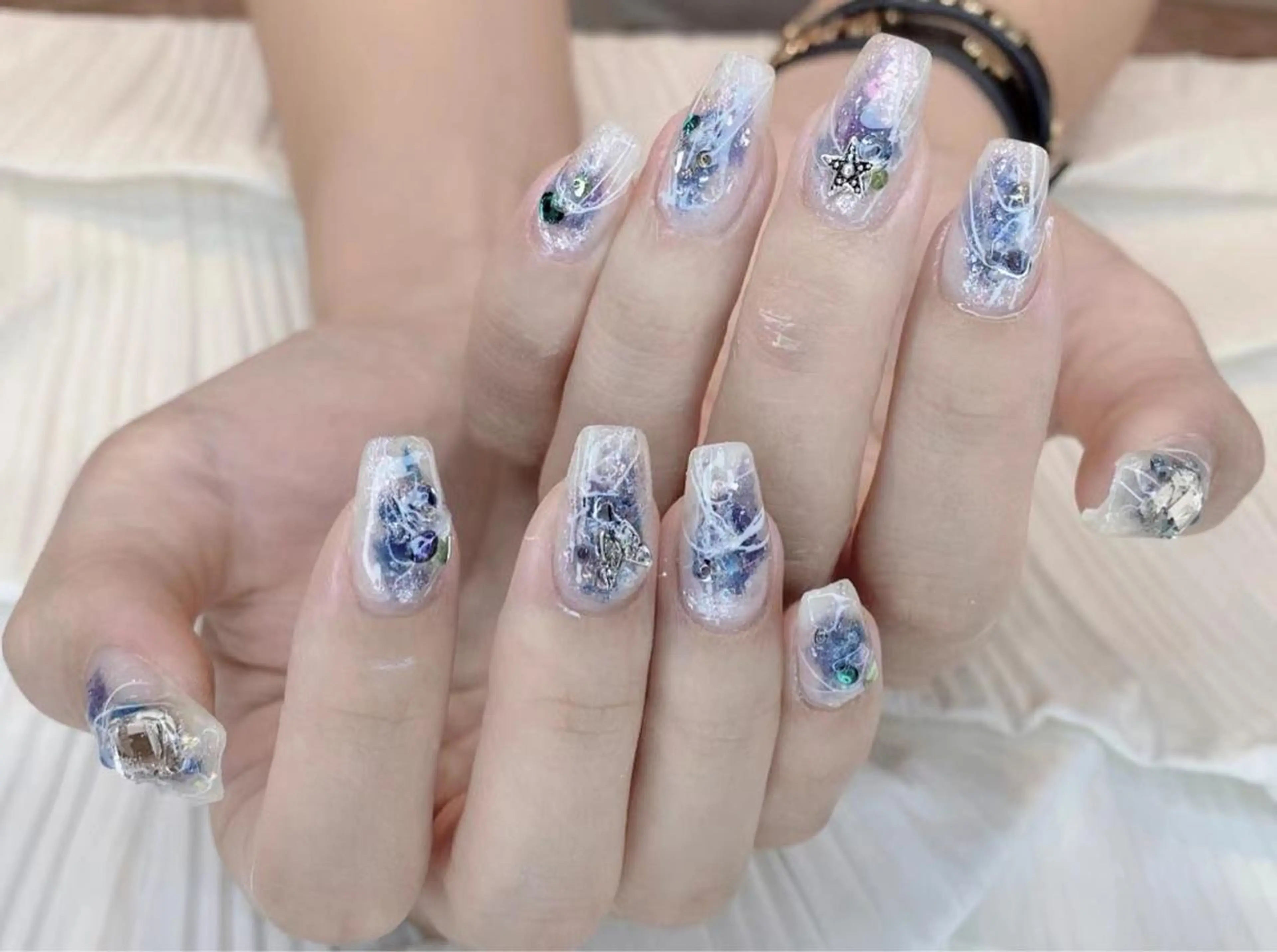 ネイル オーロラネイル キラキラネイル Babarla Nailのネイルデザイン