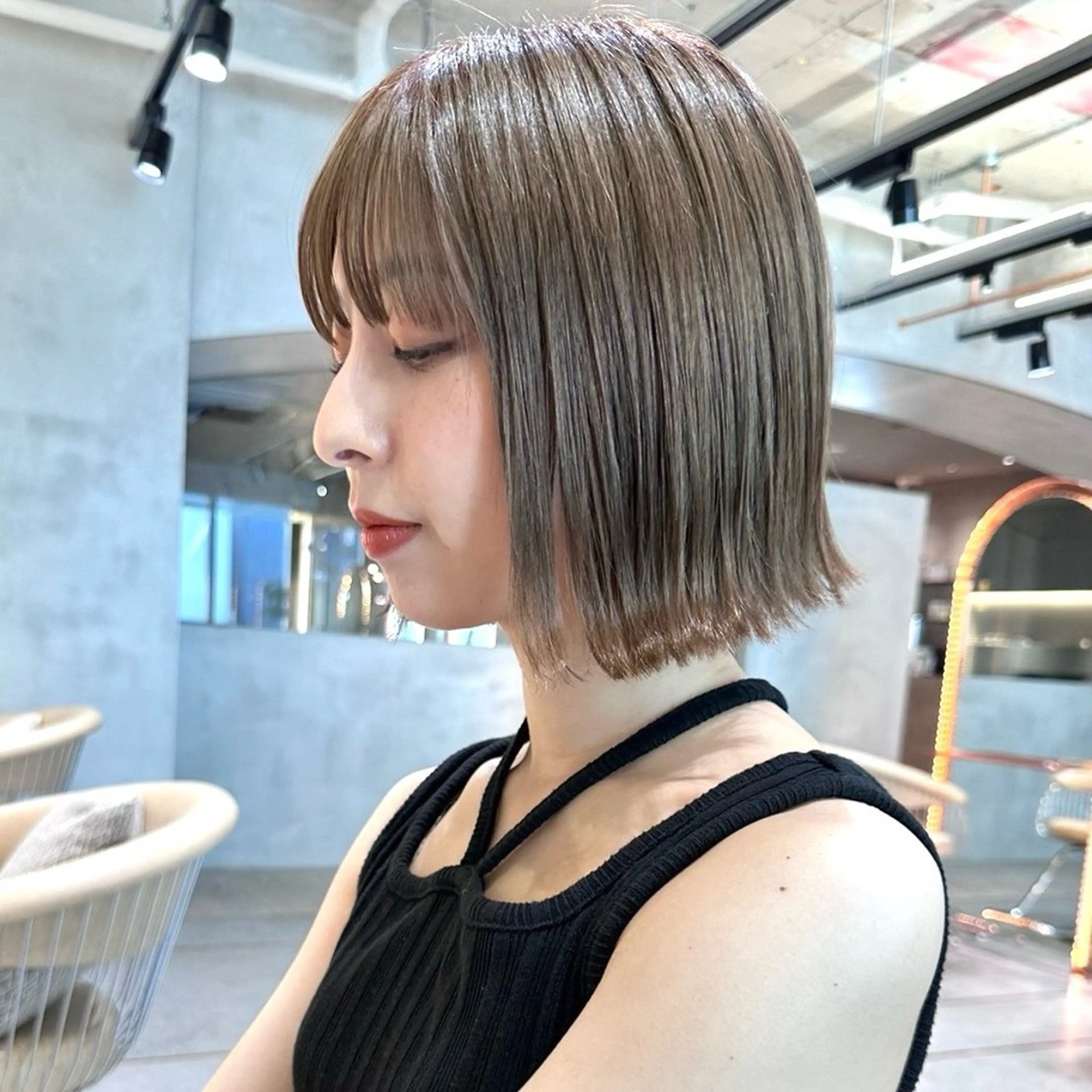 ミディアム ボブ 韓国風ヘア 似合わせカット 外ハネヘア ボブ/くびれボブ/ 髪質改善/Ru-kaのヘアスタイル