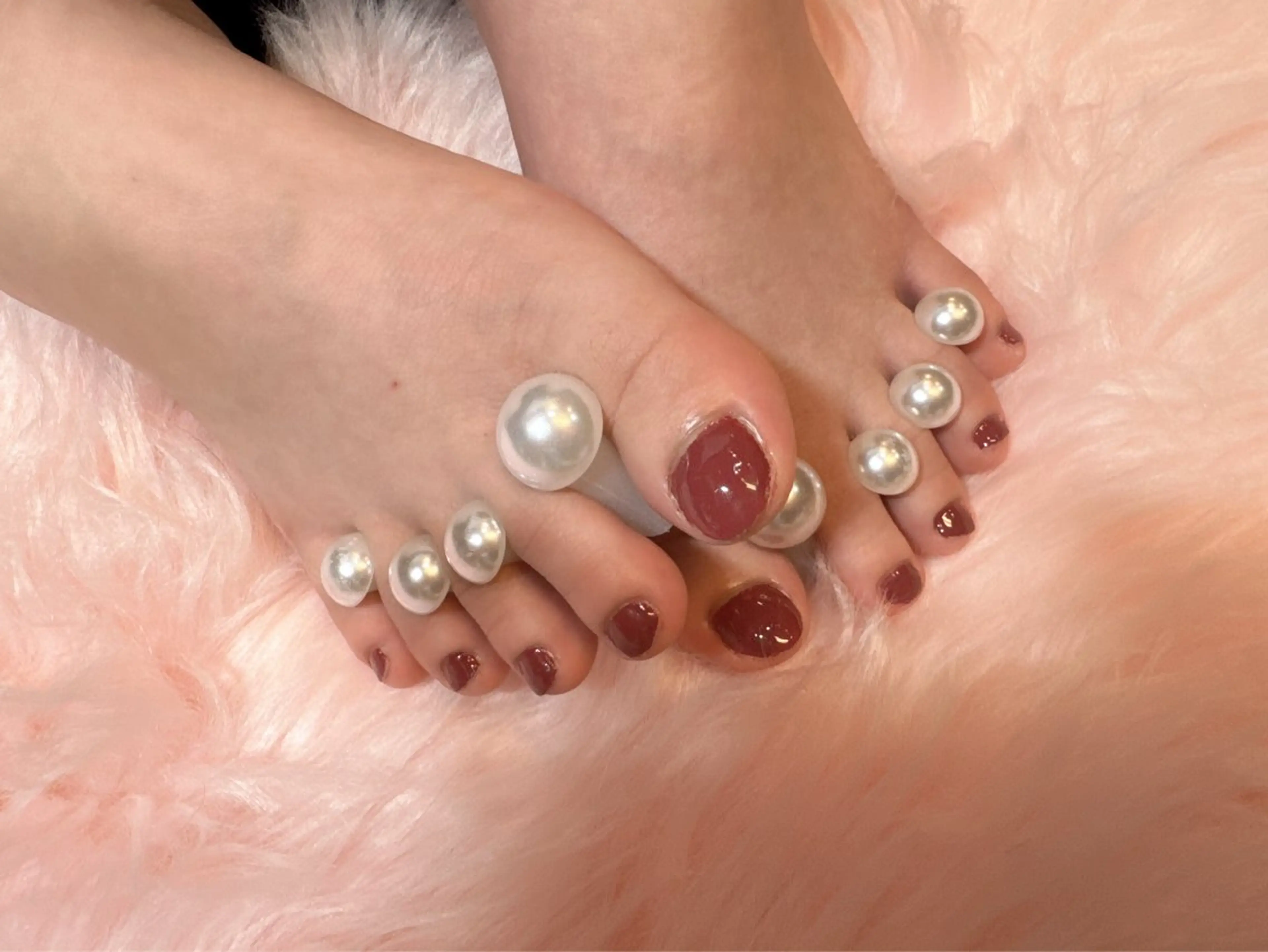 ネイル ボルドー フットネイル クーペアセック あやののネイルデザイン