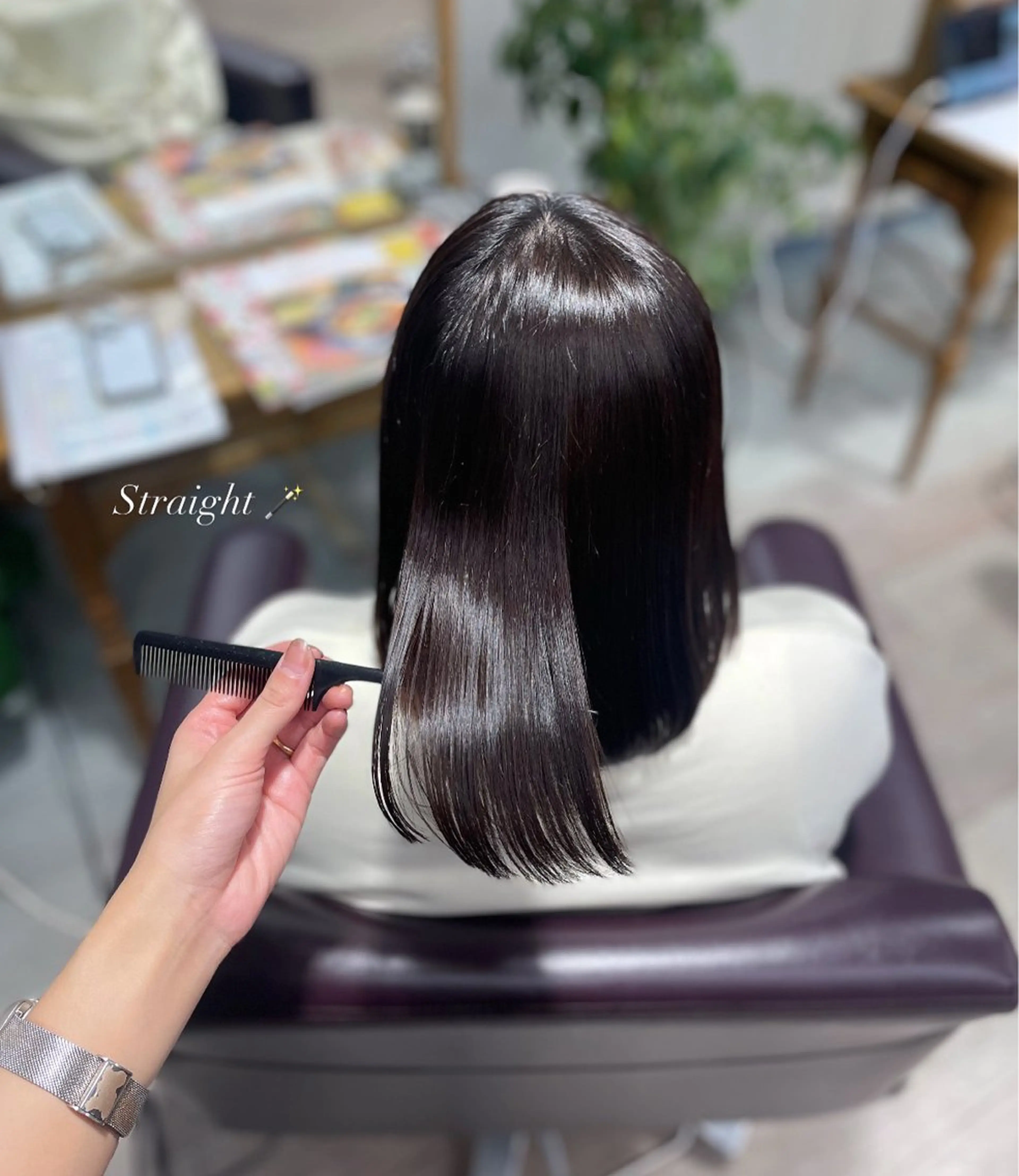 ミディアム パーマ 髪質改善 縮毛矯正 トリートメント シミズ カエデ🍁のヘアスタイル