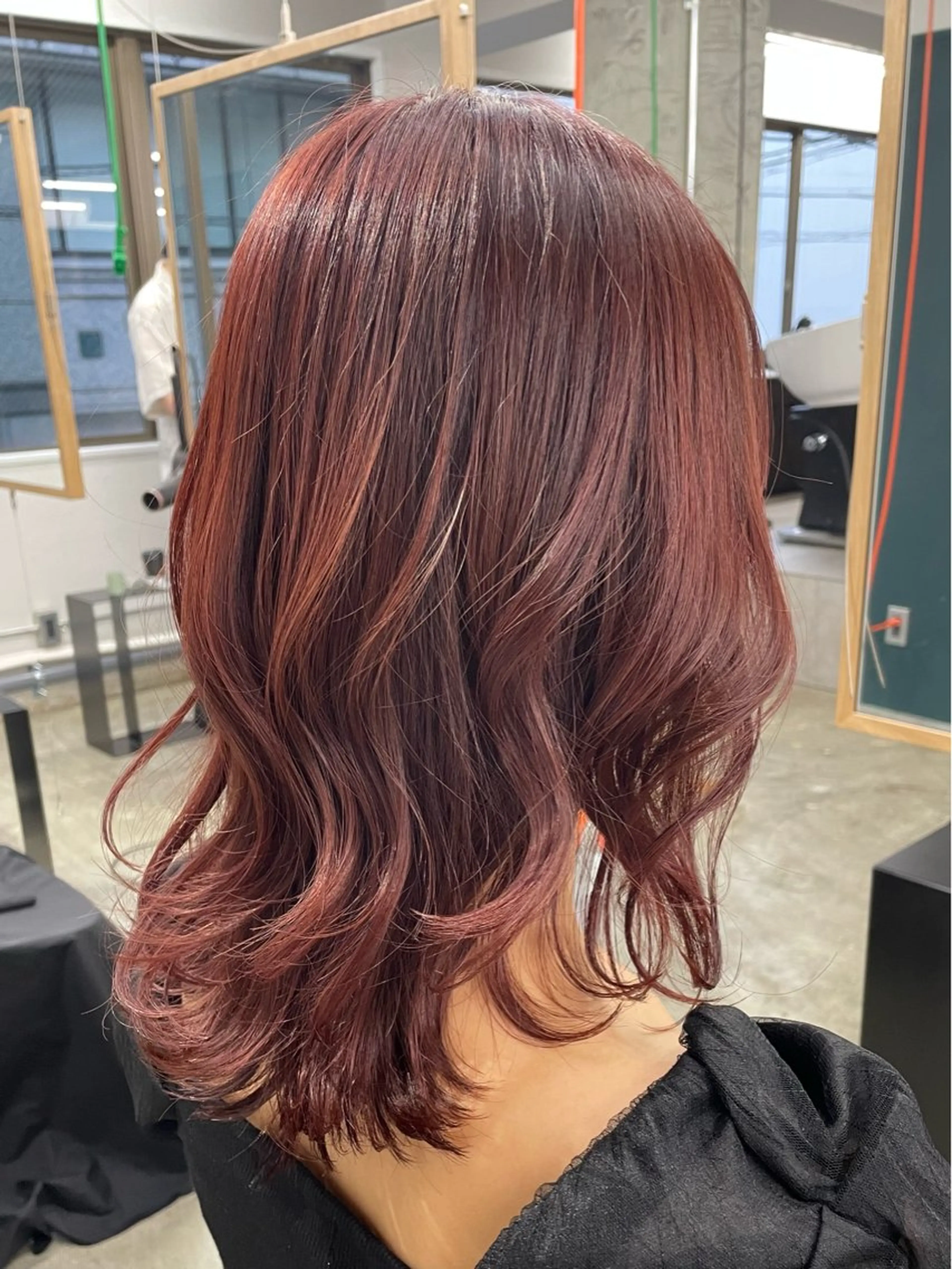 ミディアム パーマ パーマ 韓国風パーマ🌿コテ 巻き風パーマ/るいのヘアスタイル