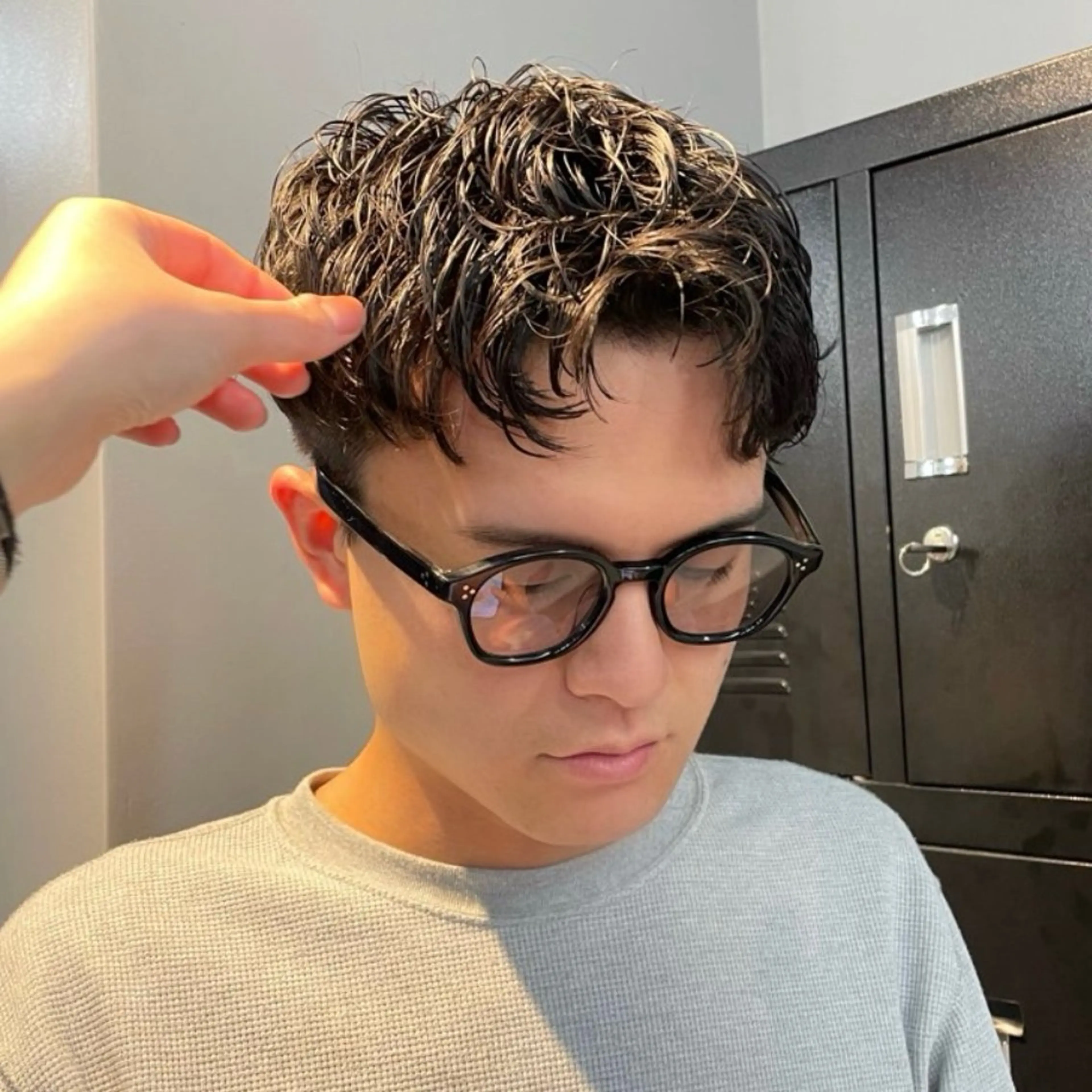 ショート パーマ メンズ カット パーマ トリートメント 新宿/透明感カラー/ 髪質改善/桜良のヘアスタイル