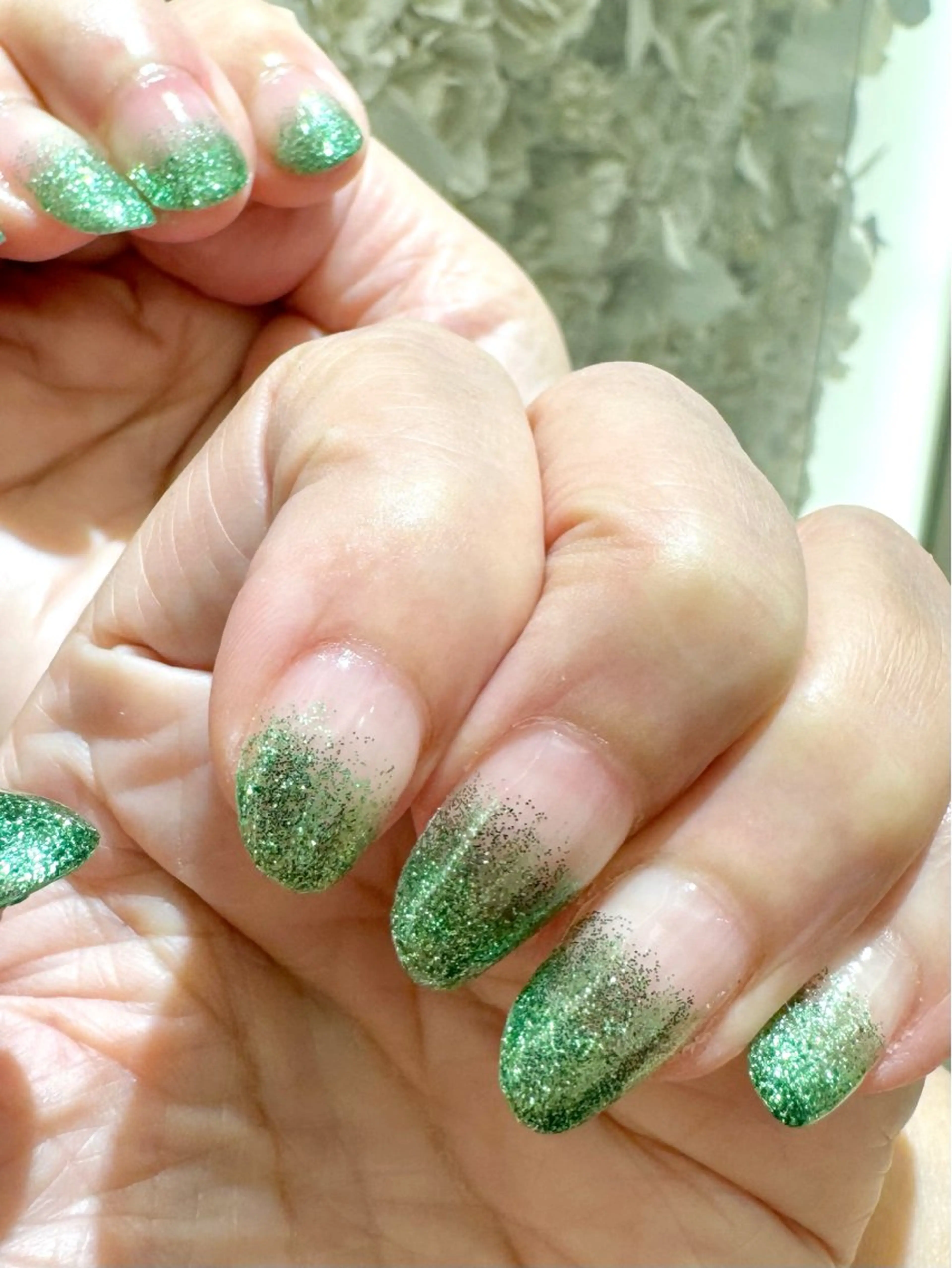 ネイル グリーン ハンドネイル La Luna アヤカのネイルデザイン