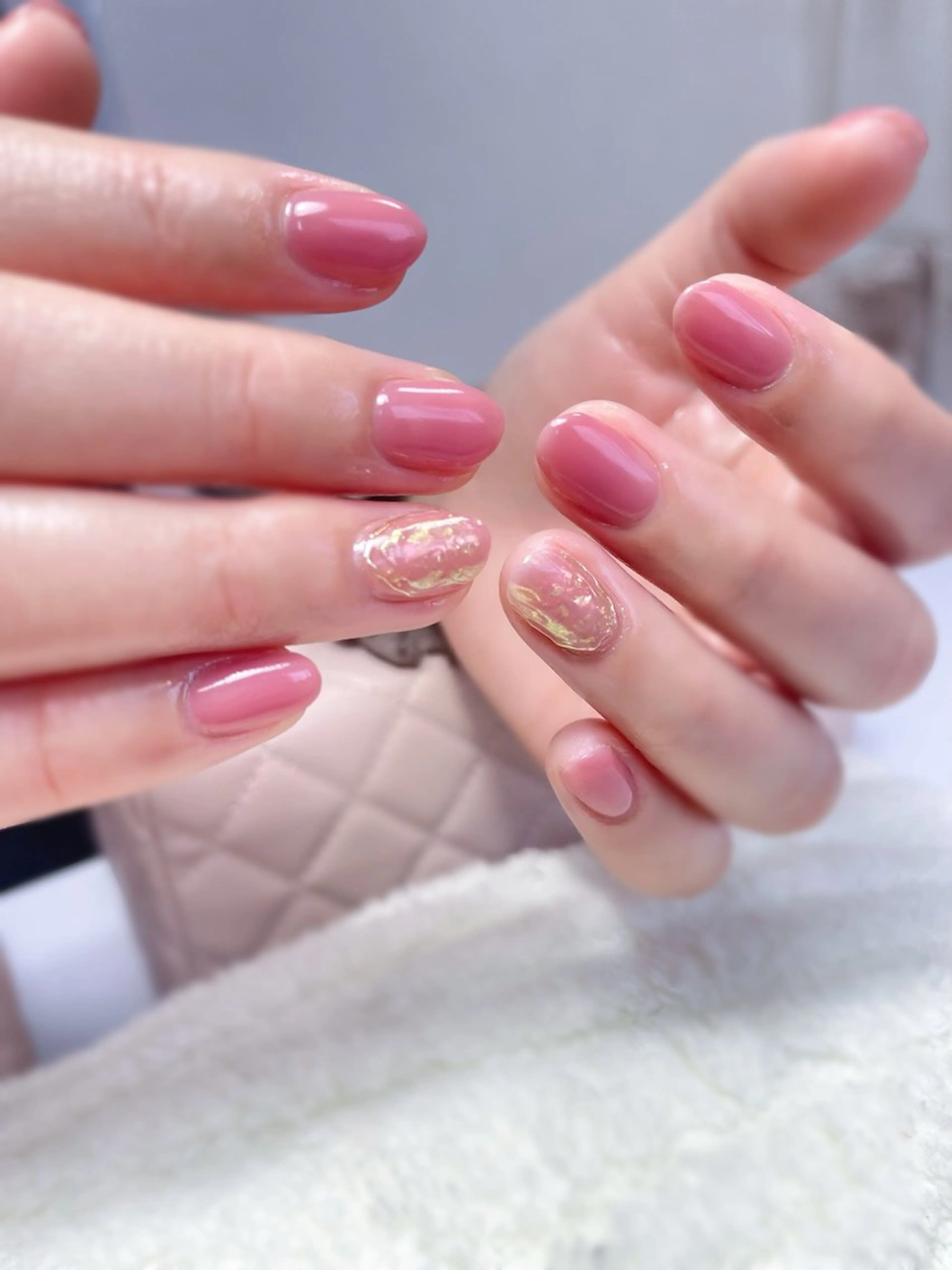 ネイル キラキラネイル ピンク シンプルネイル Chicchi 加茂宮駅徒歩3分のネイルデザイン