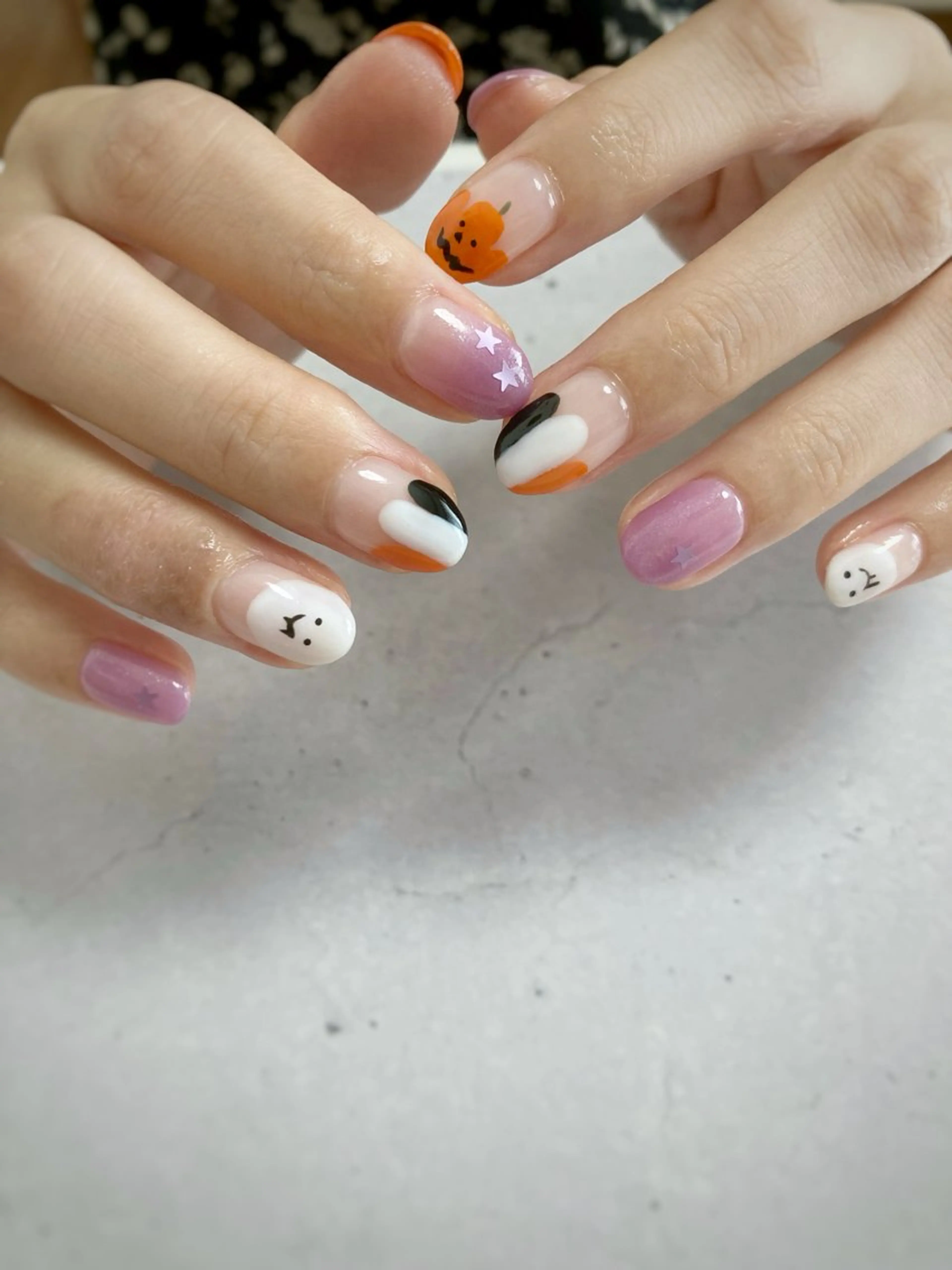 ネイル ジェルネイル ハロウィン パラジェル ころろんネイル nazuのネイルデザイン