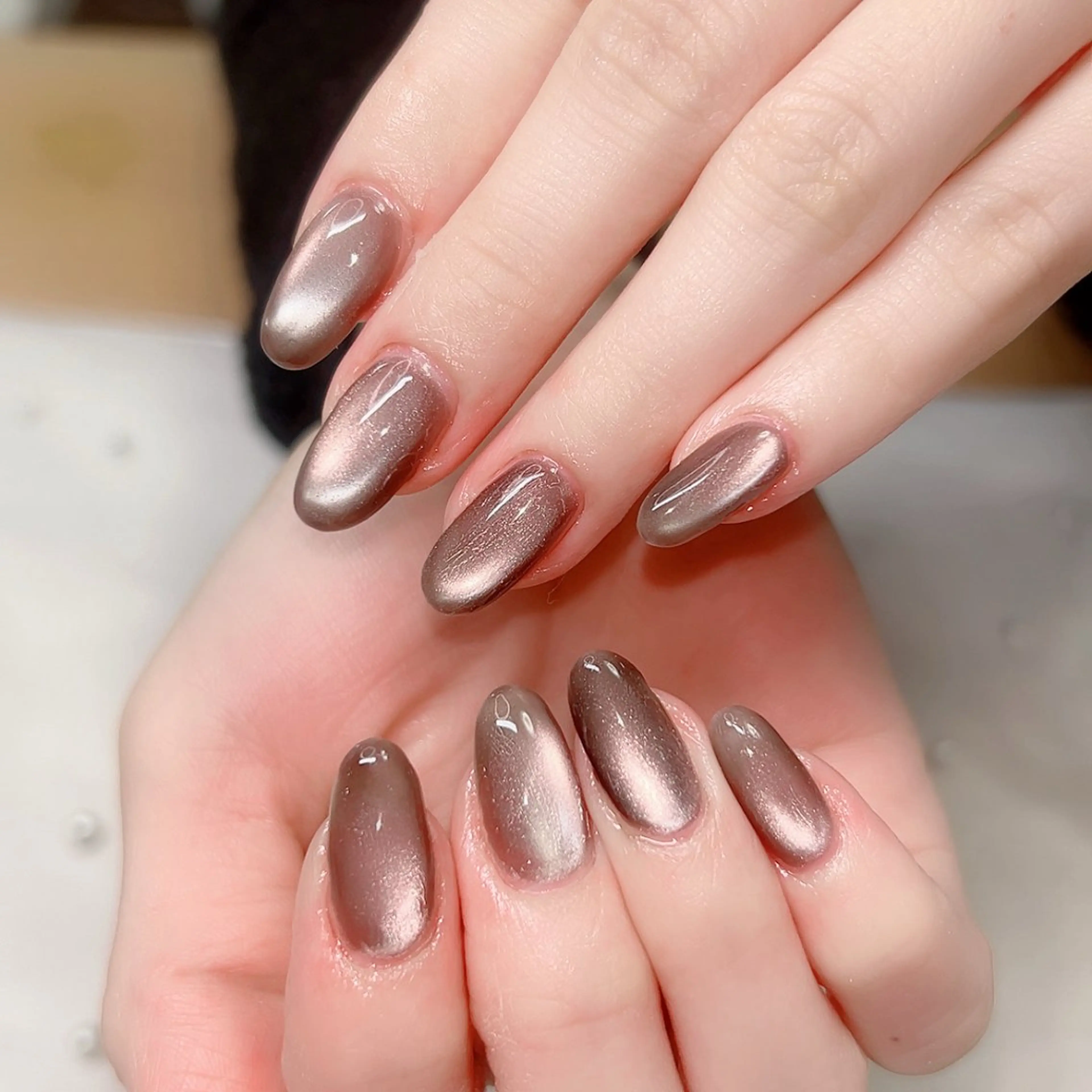 ネイル フレンチネイル ガラスフレンチ マグネットネイル ミラーネイル ハンドネイル Cute Tips nailのネイルデザイン
