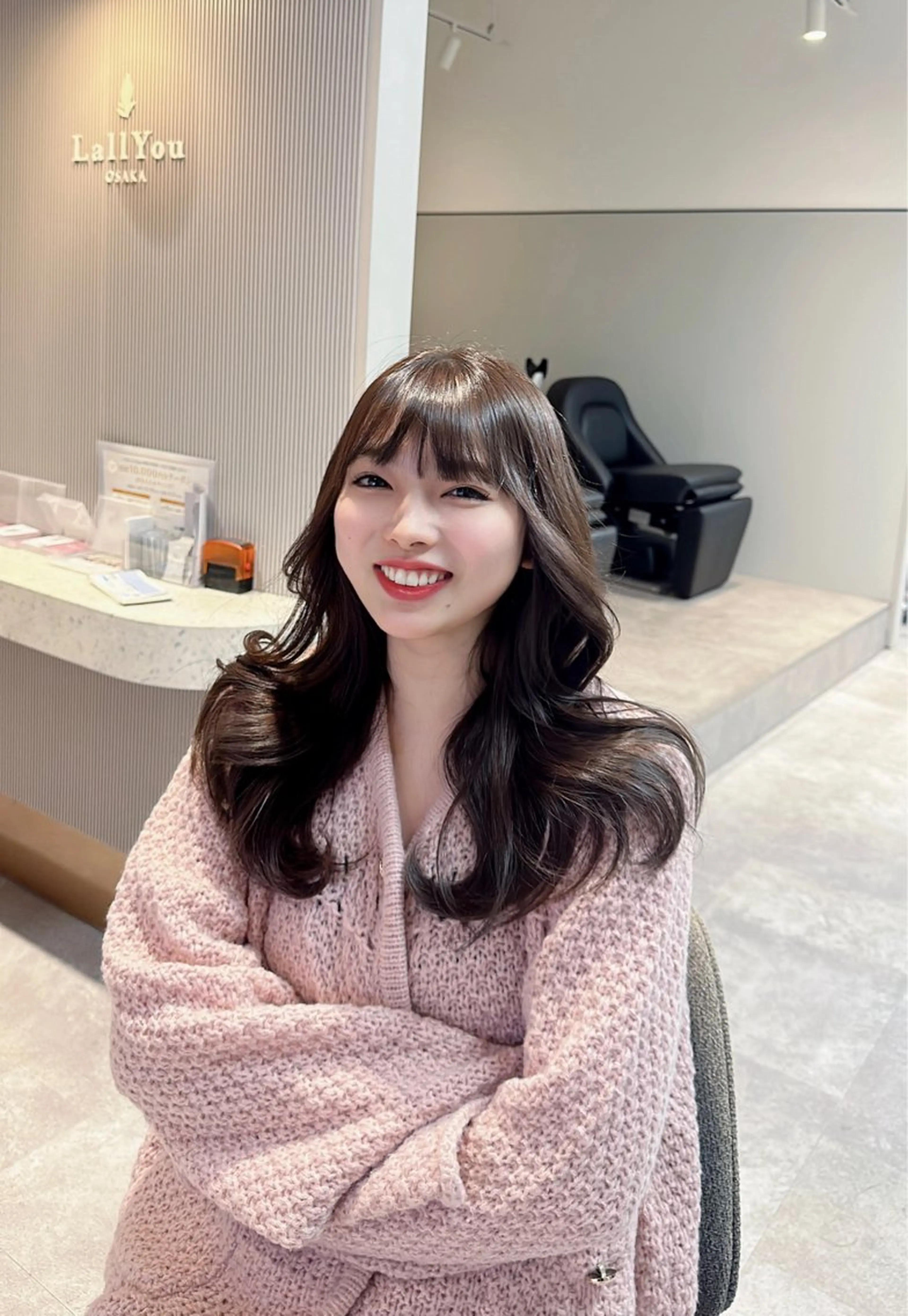 セミロング カラー 韓国風ヘア emu所属・小顔カット/レイヤー 美髪特化/千葉中央のヘアスタイル