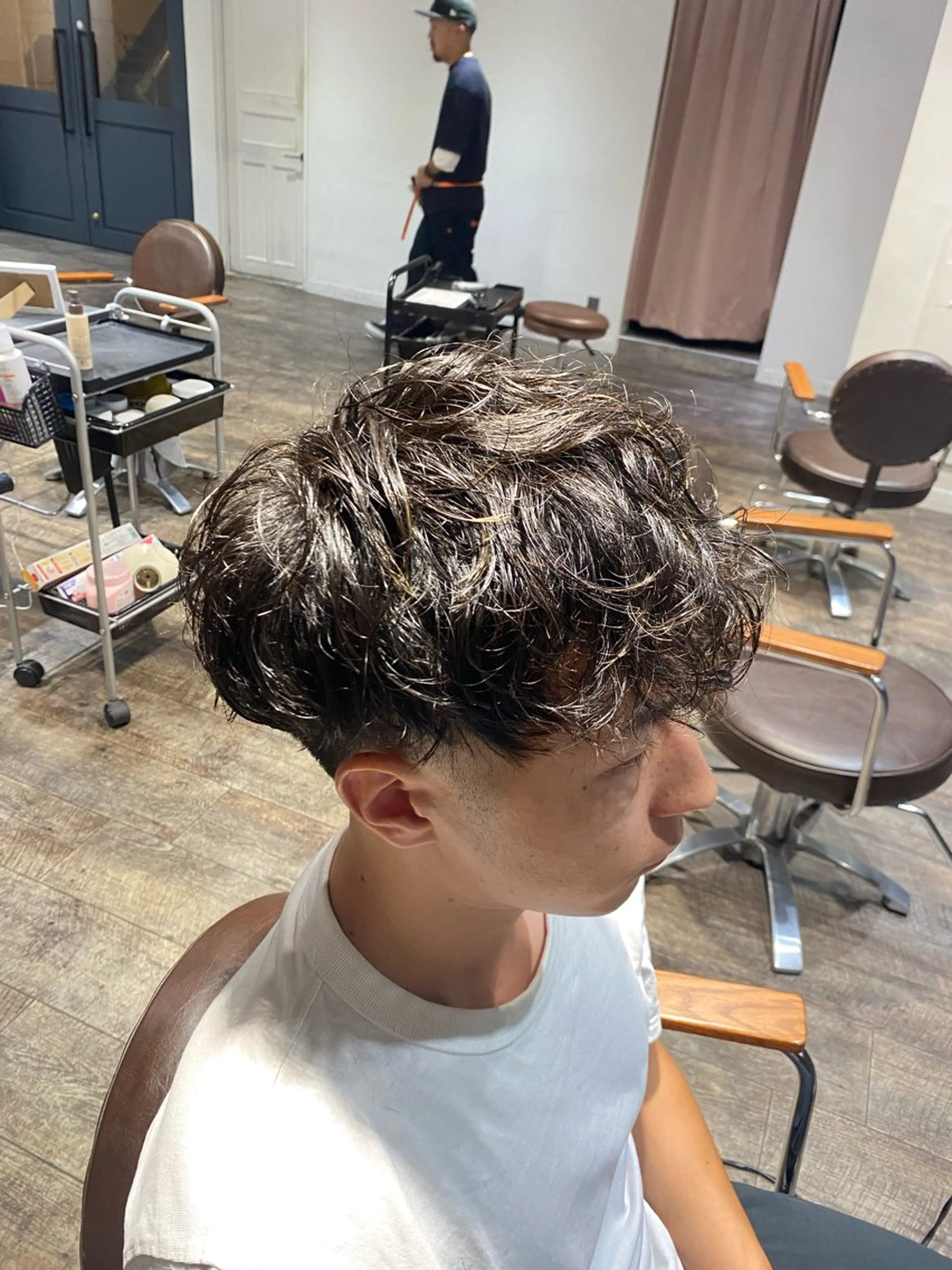 ショート パーマ メンズ カット パーマ 江﨑 翔のヘアスタイル