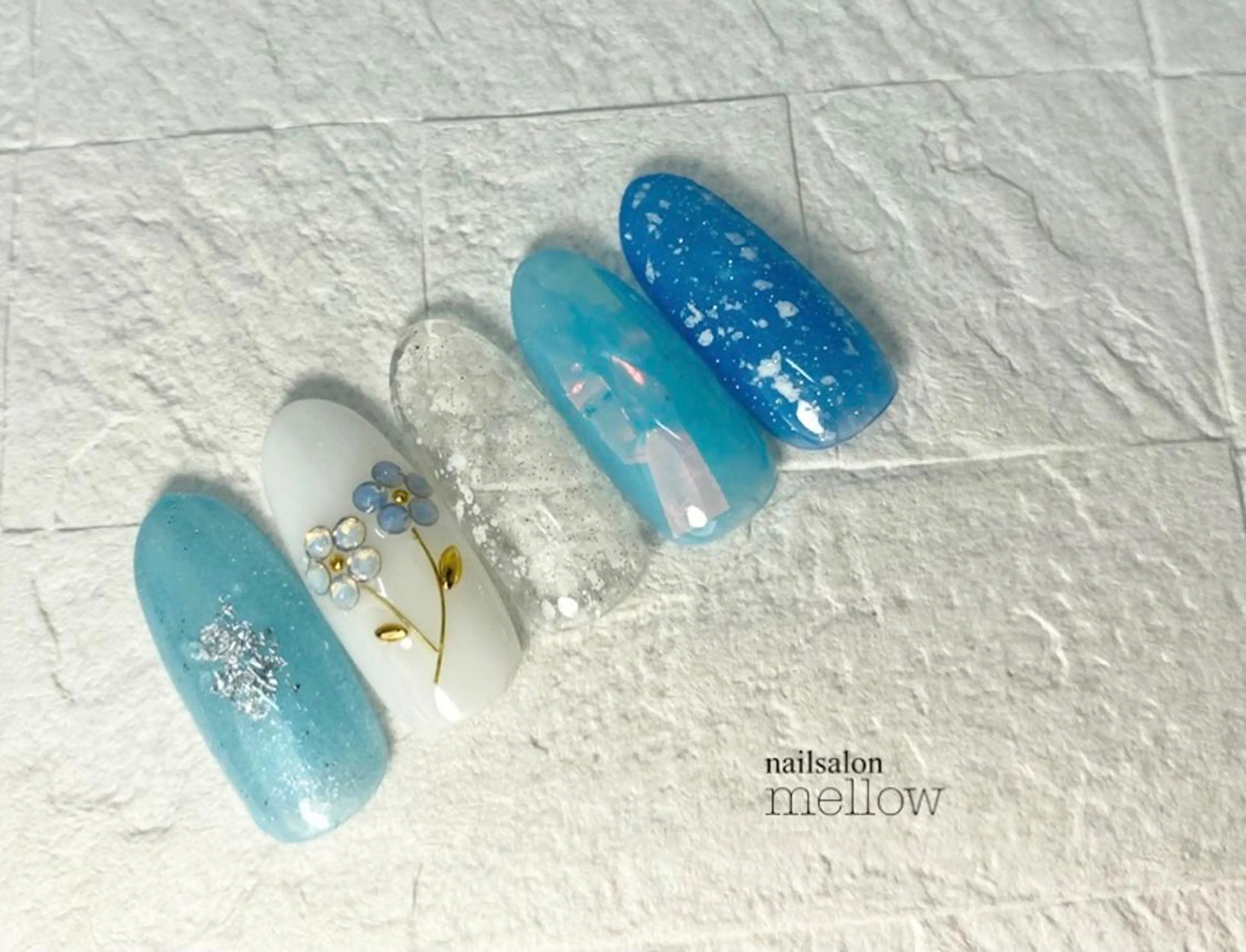 ネイル ブルー 大山 浩美のネイルデザイン