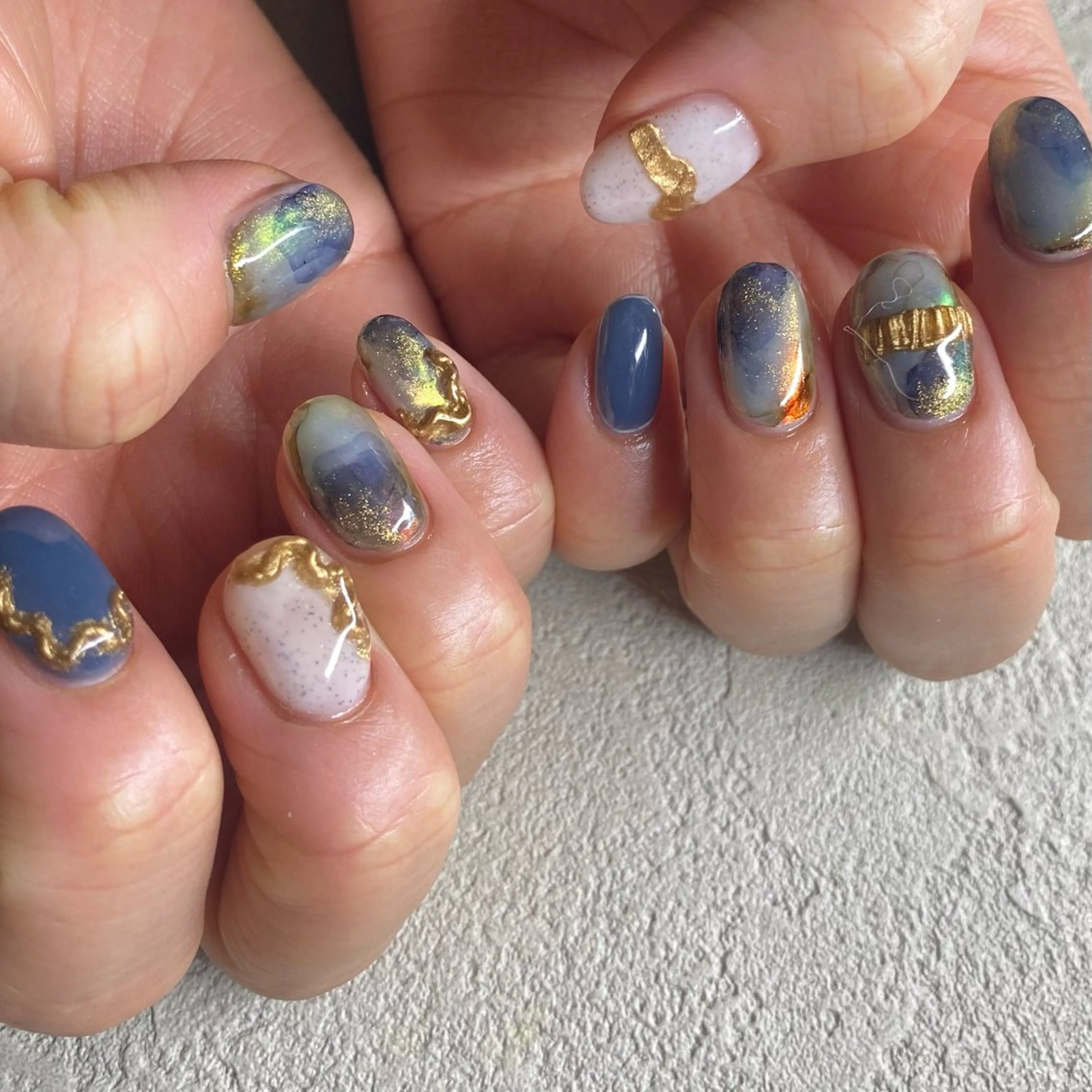 ネイル アートネイル ニュアンスネイル 冬ネイル ハンドネイル 山田 貴子のネイルデザイン