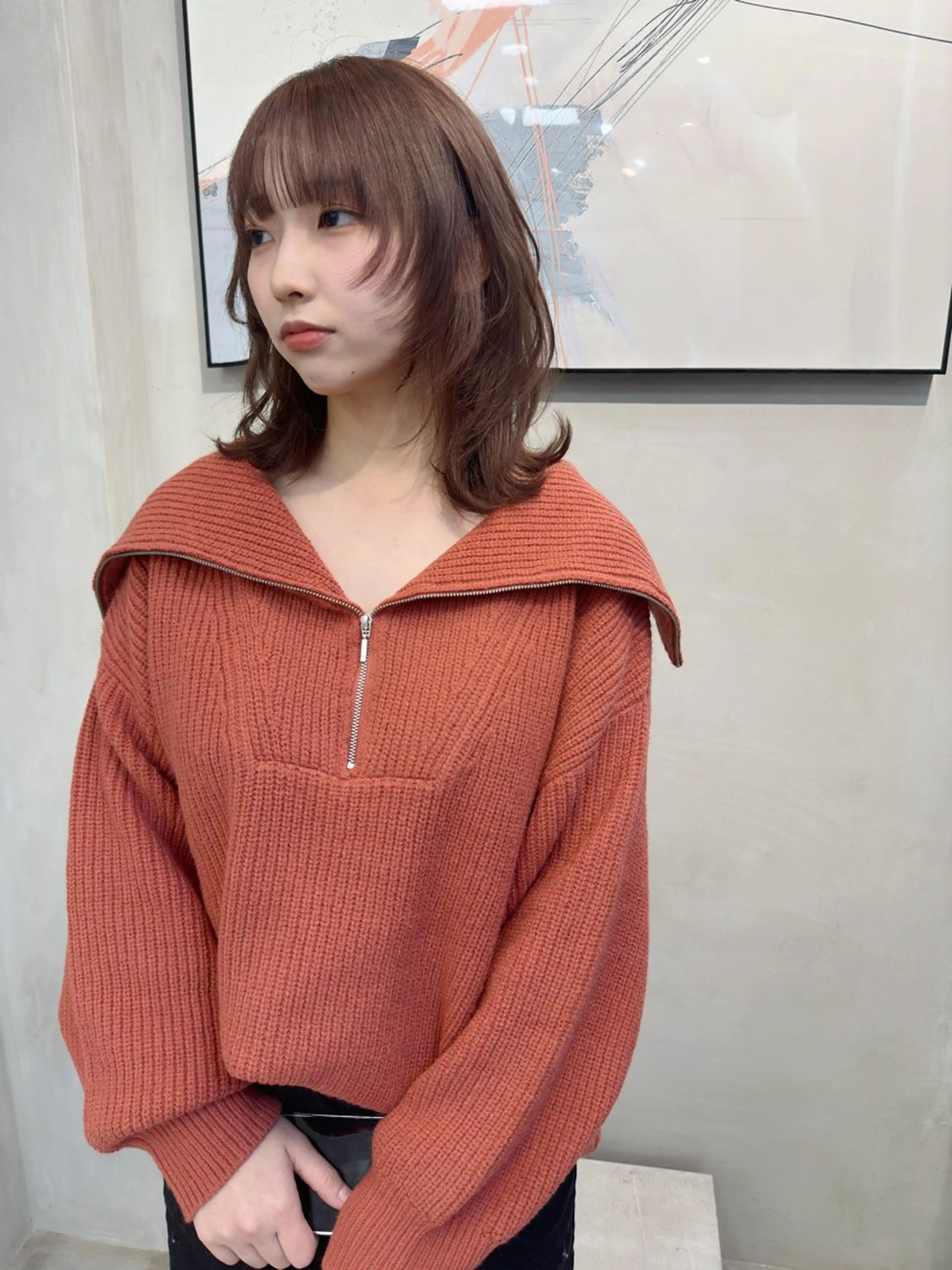 ミディアム カラー ウルフカット ヘアカラー エフェクトブリーチ /ウルフ/クワさんのヘアスタイル