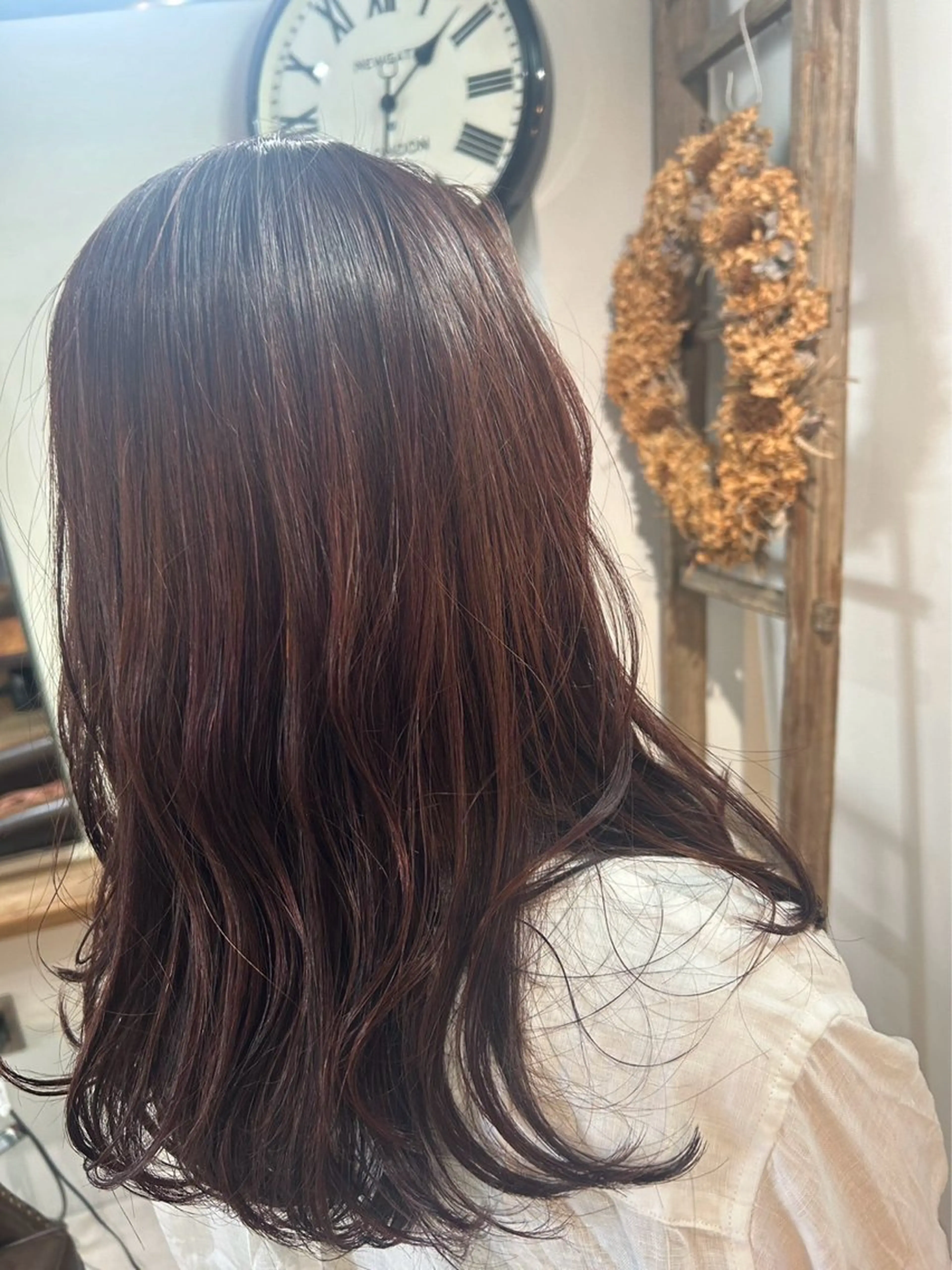 カラー ブラウンカラー レッドカラー 竹内 えりこのヘアスタイル