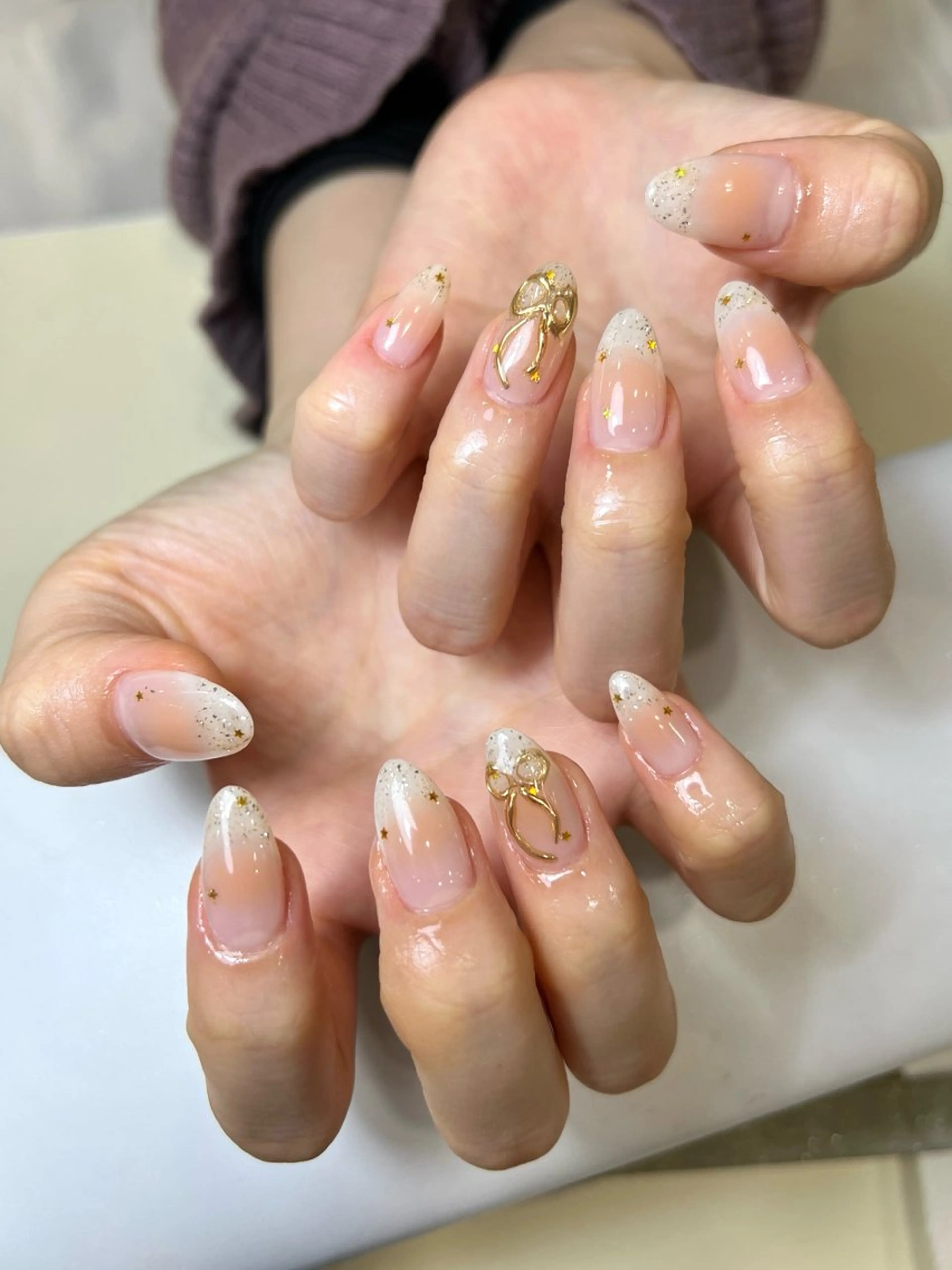 ネイル ボルドー ブラウン チークネイル ドット フットネイル ハンドネイル は なのネイルデザイン