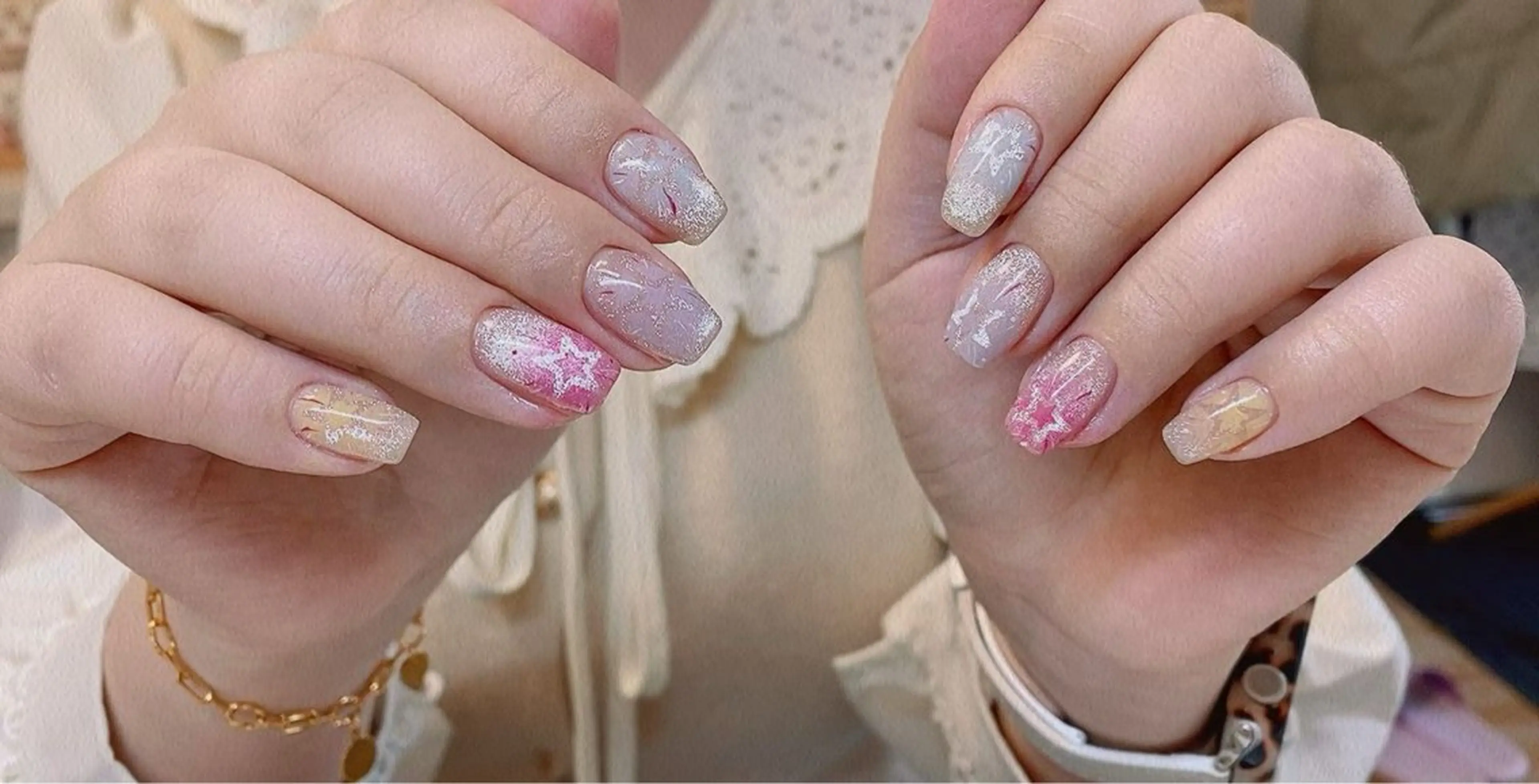 ミディアム ハンドネイル フットネイル ハンドケア 一其 サロンのネイルデザイン