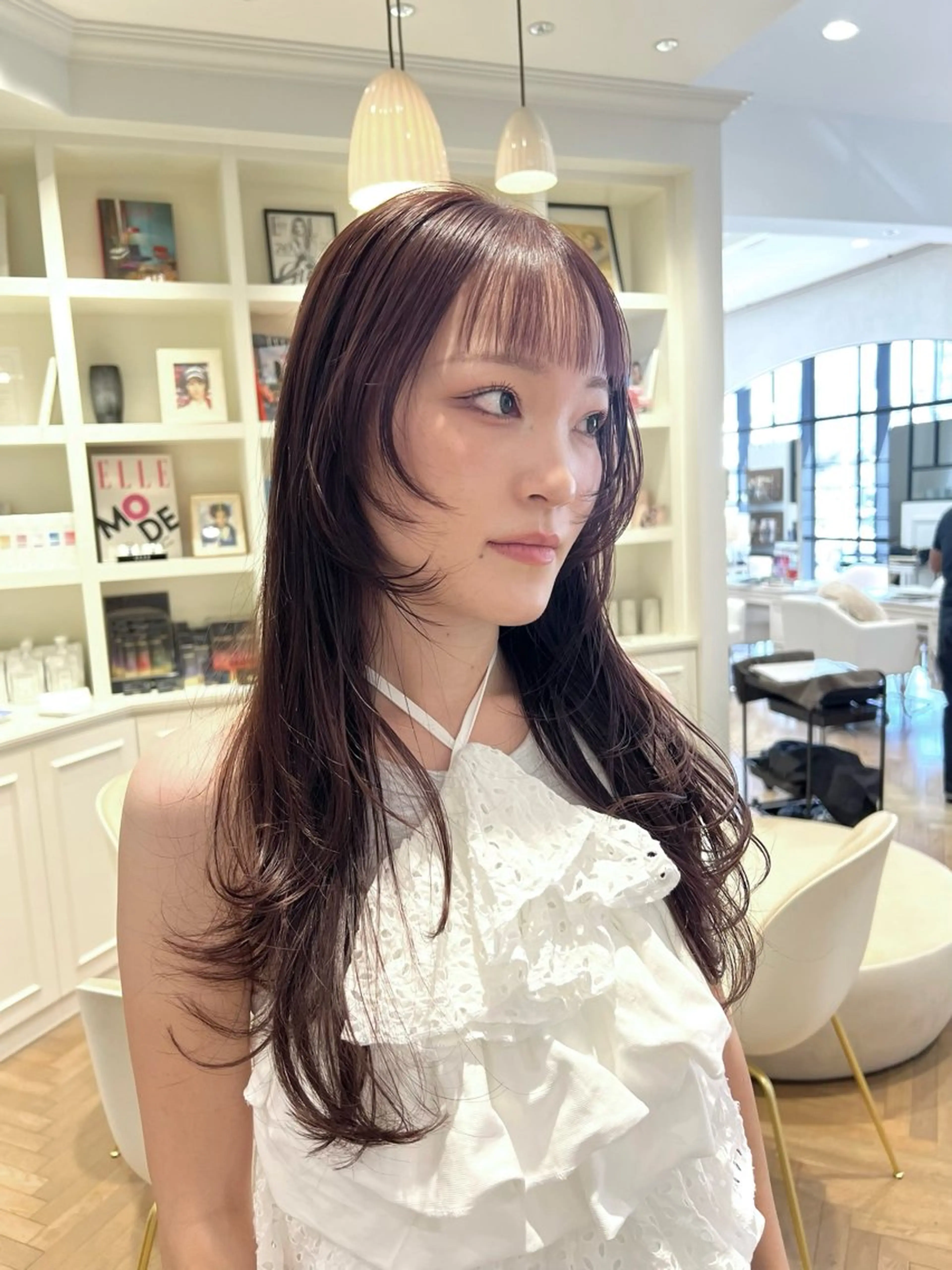 ロング カラー ラベンダーカラー 似合わせ/レイヤー 💟SAEのヘアスタイル