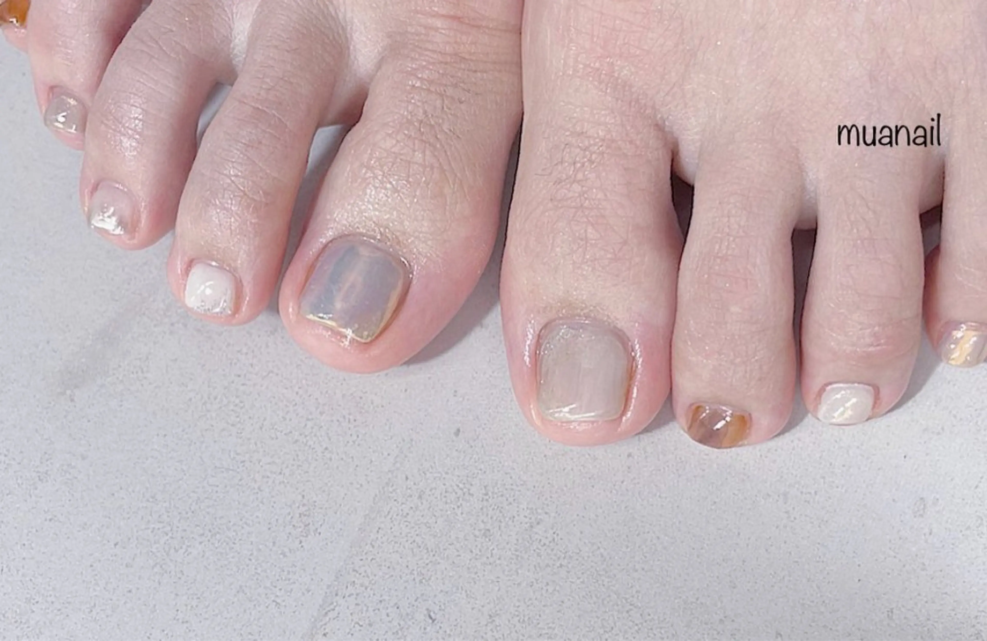 ネイル ブルー フットネイル 春ネイル フットネイル mua nail mikiのネイルデザイン