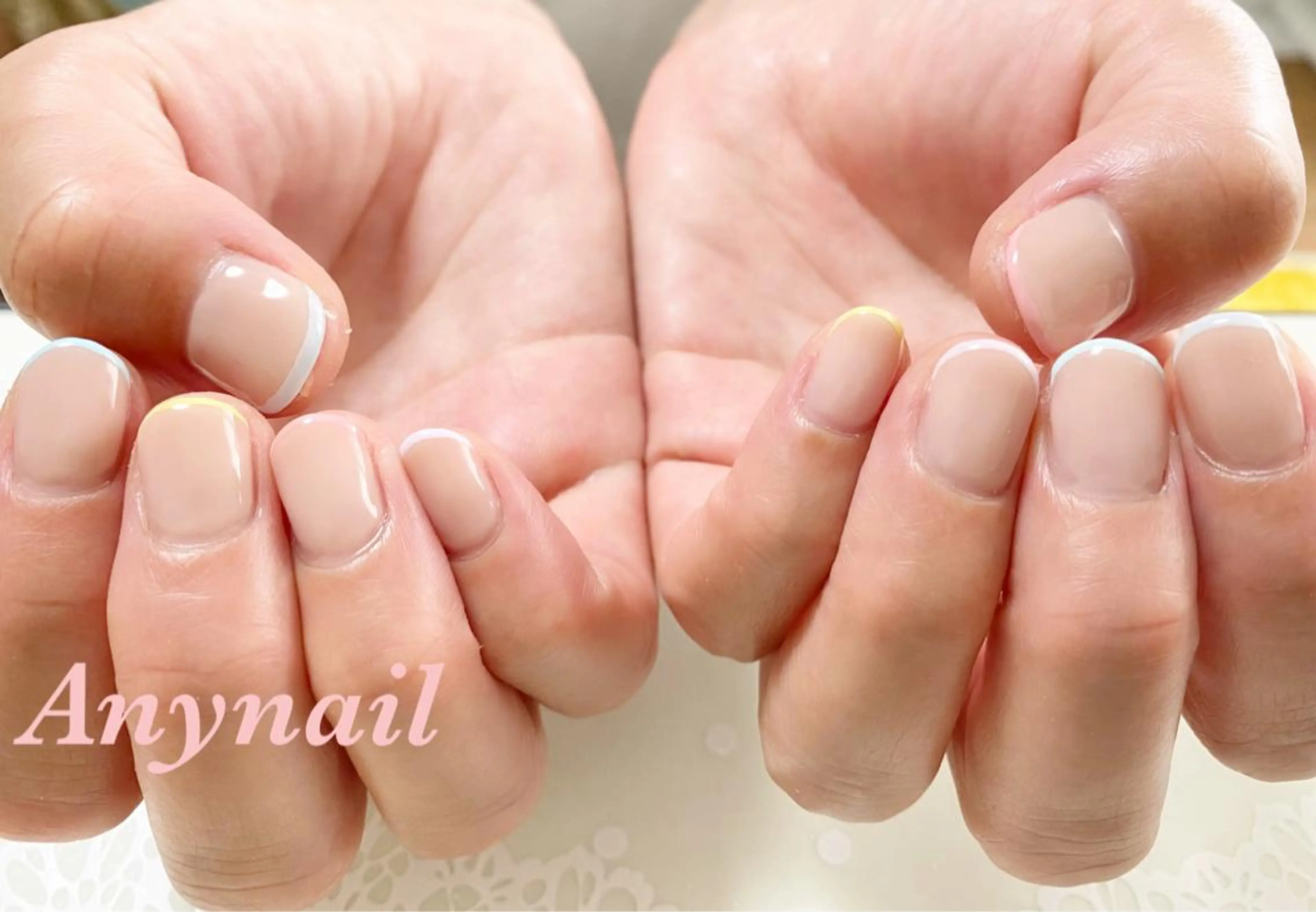 ネイル ブルー オフィスネイル ワンカラーネイル パステルネイル 岩澤 恵子のネイルデザイン